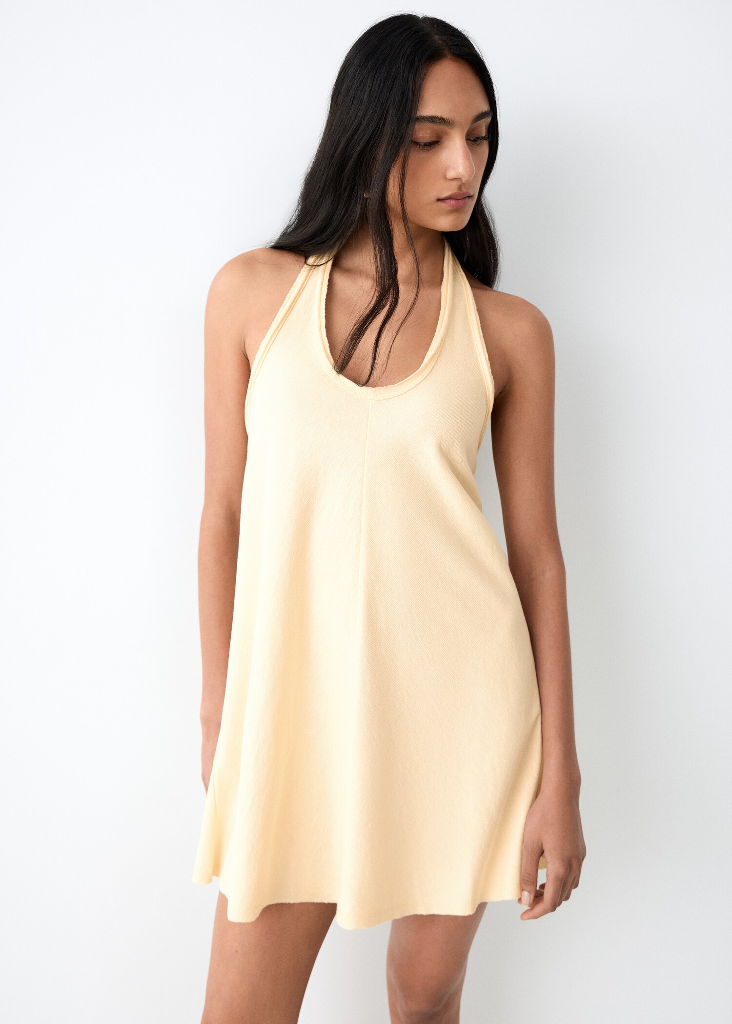 Short halter-neck dress - Medium plane