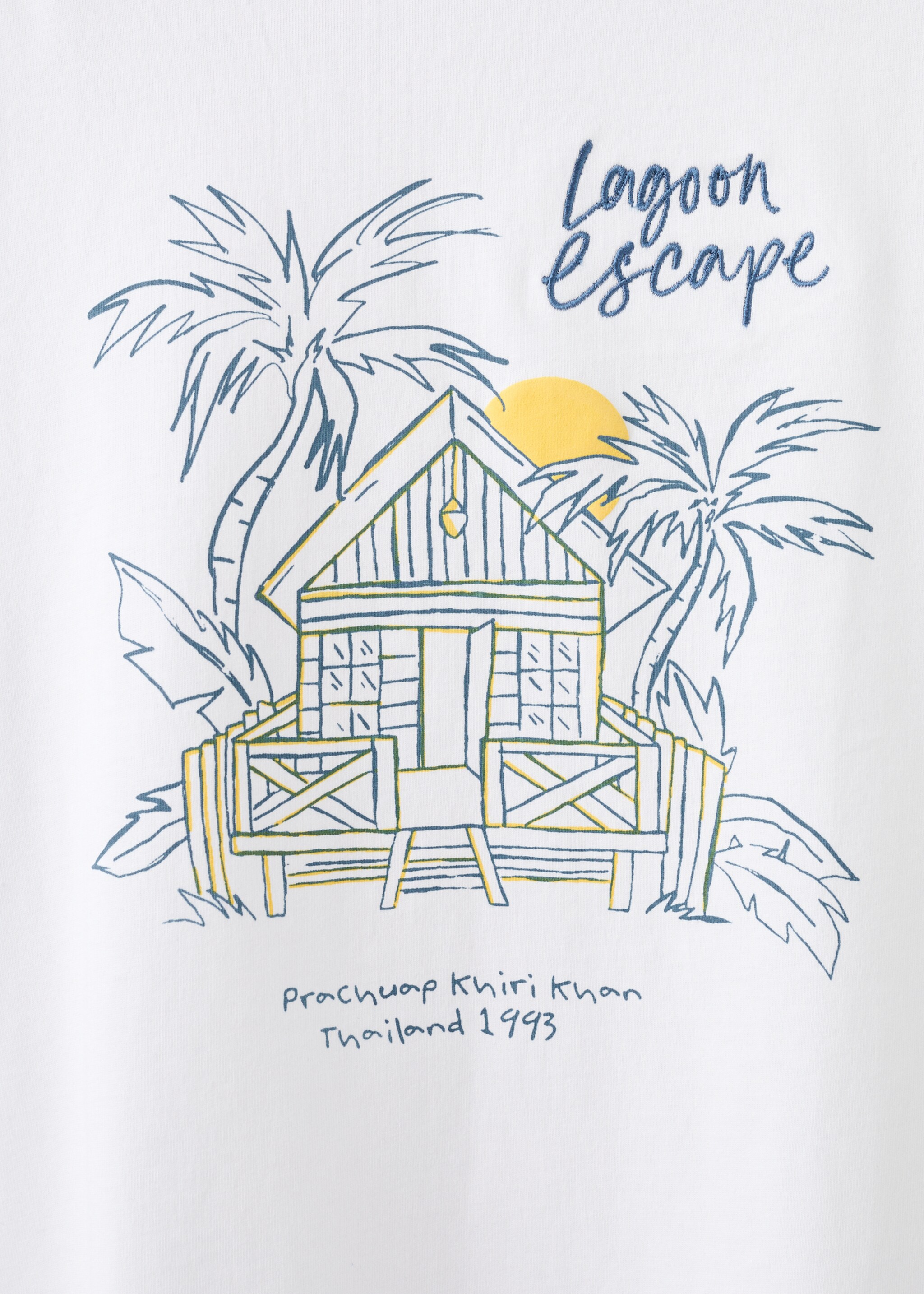 Printed cotton-blend t-shirt - Details of the article 0, White. Ref: 27055963-00.