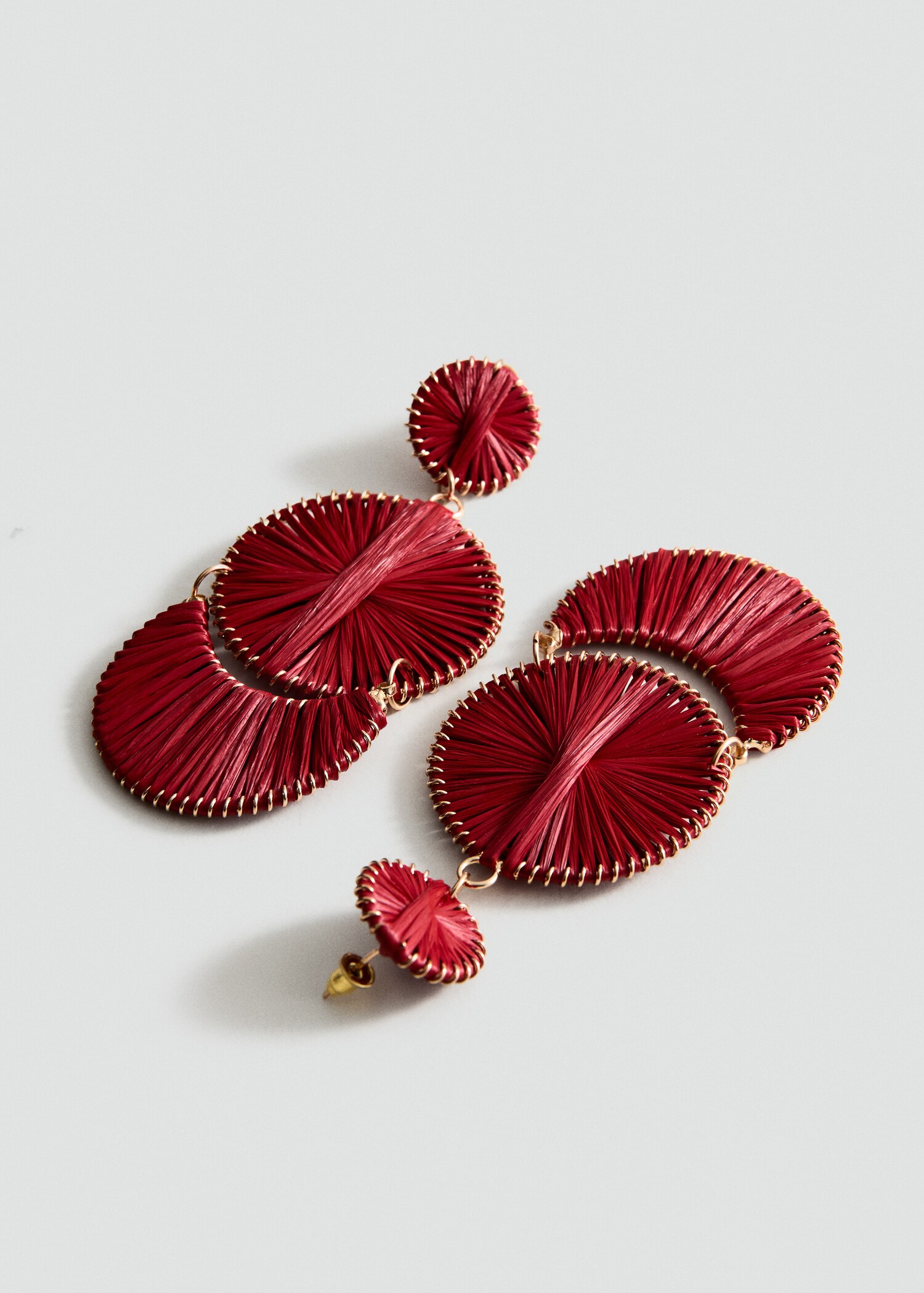 Long earrings with circular design - Medium plane