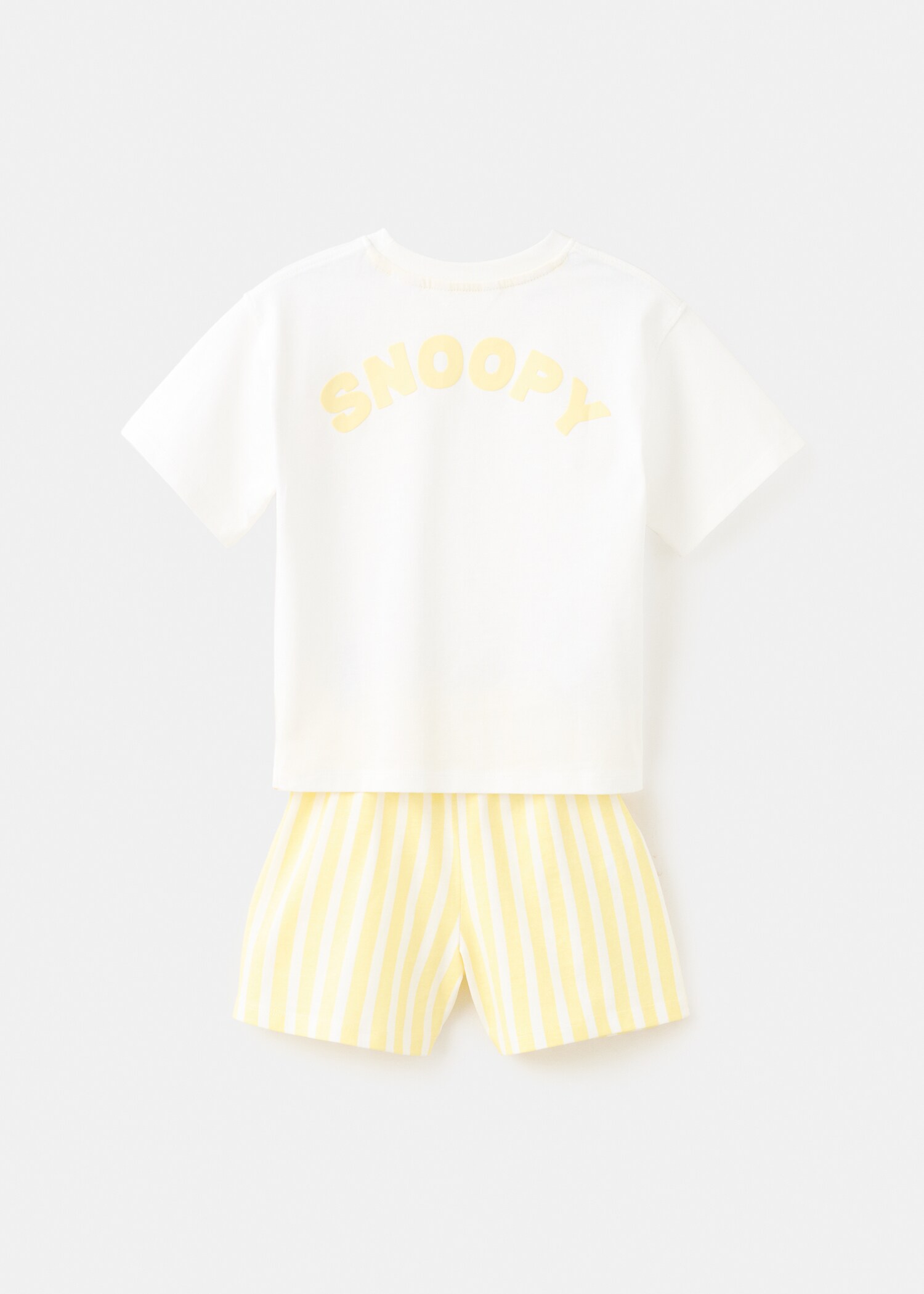 Pijama curto do Snoopy - Verso do artigo