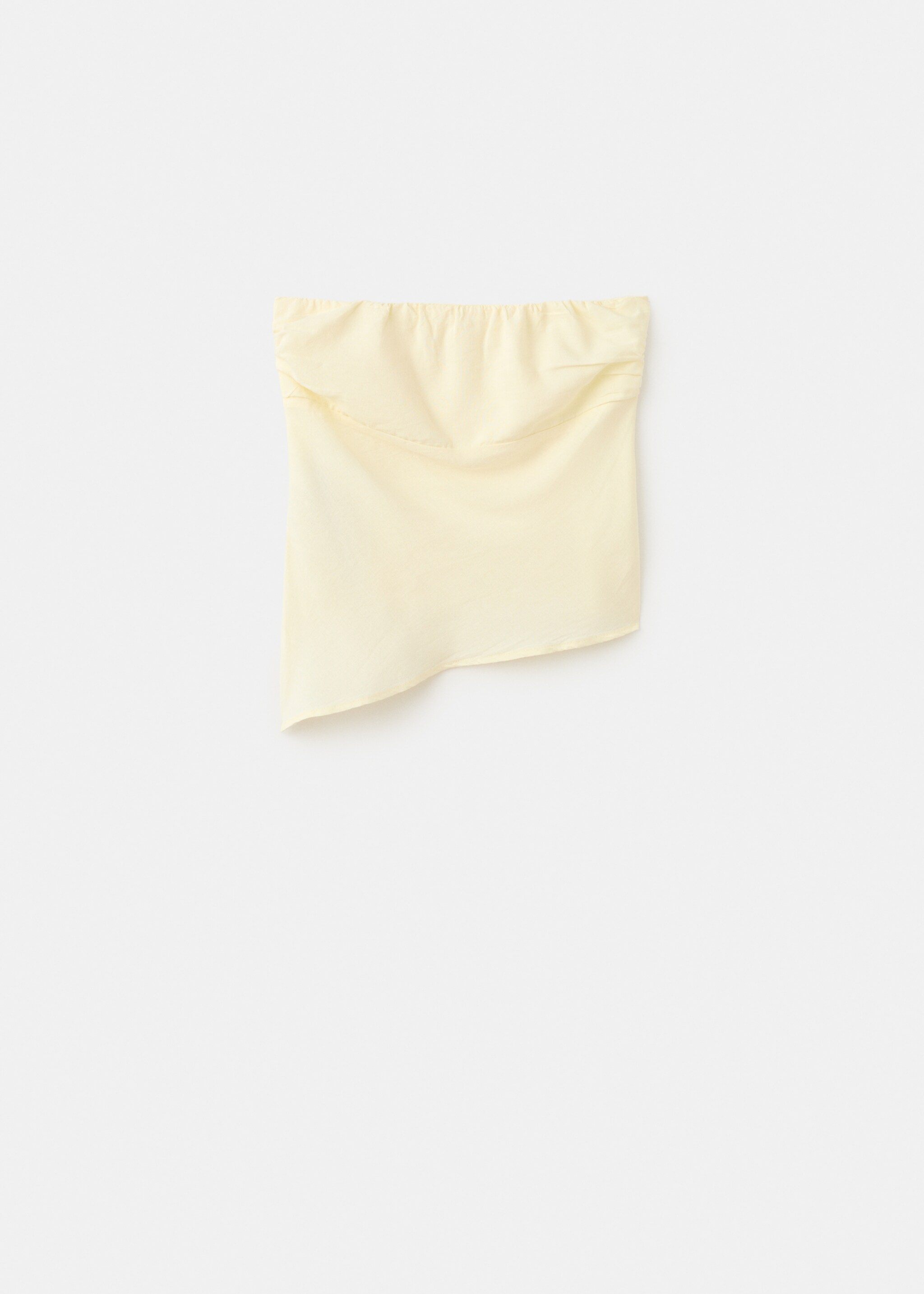 Asymmetric bandeau top - Article without model, Pastel Yellow. Ref: 27055971-00.