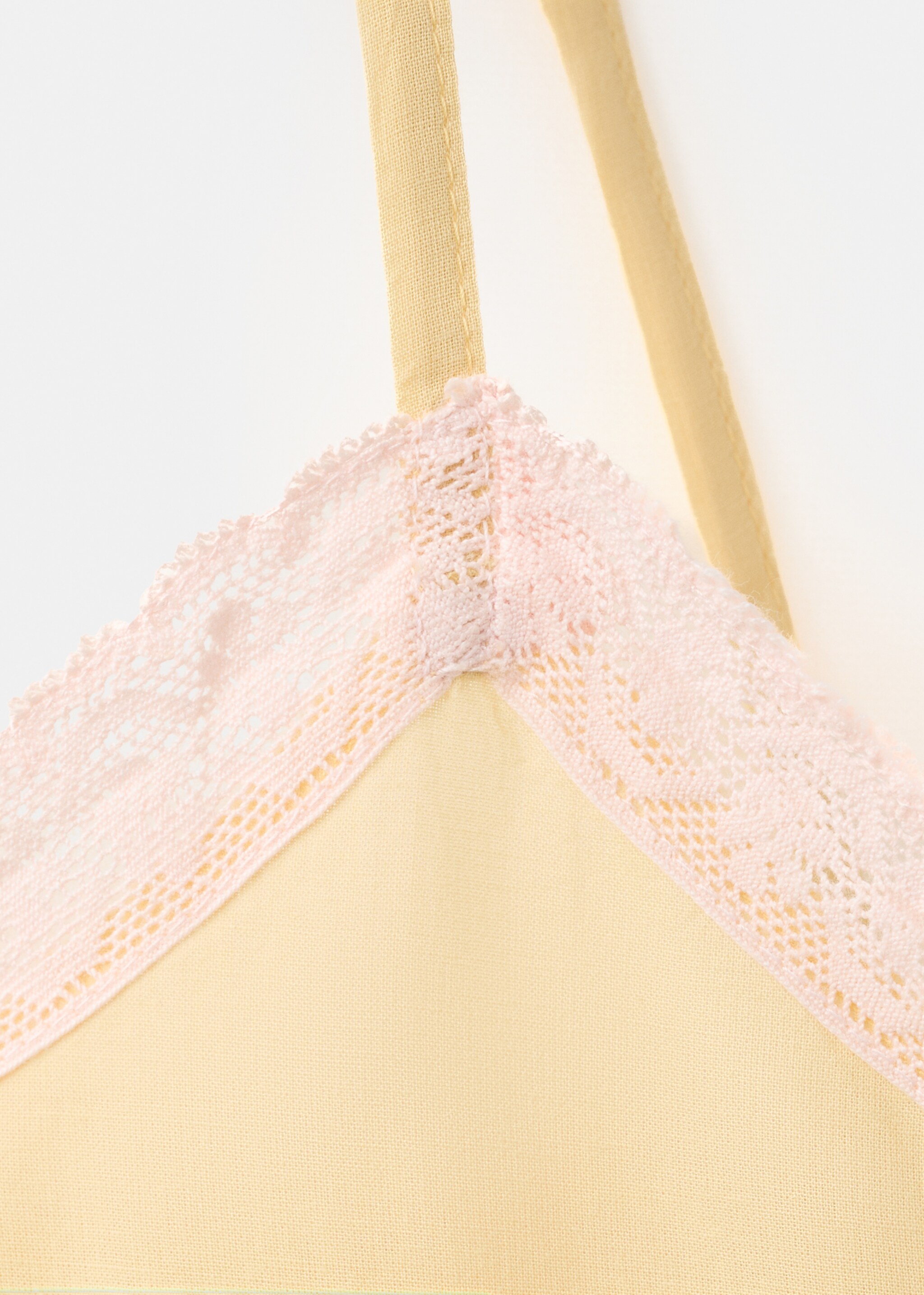 100% cotton pajama top - Details of the article 8, Pastel Yellow. Ref: 27055974-00.