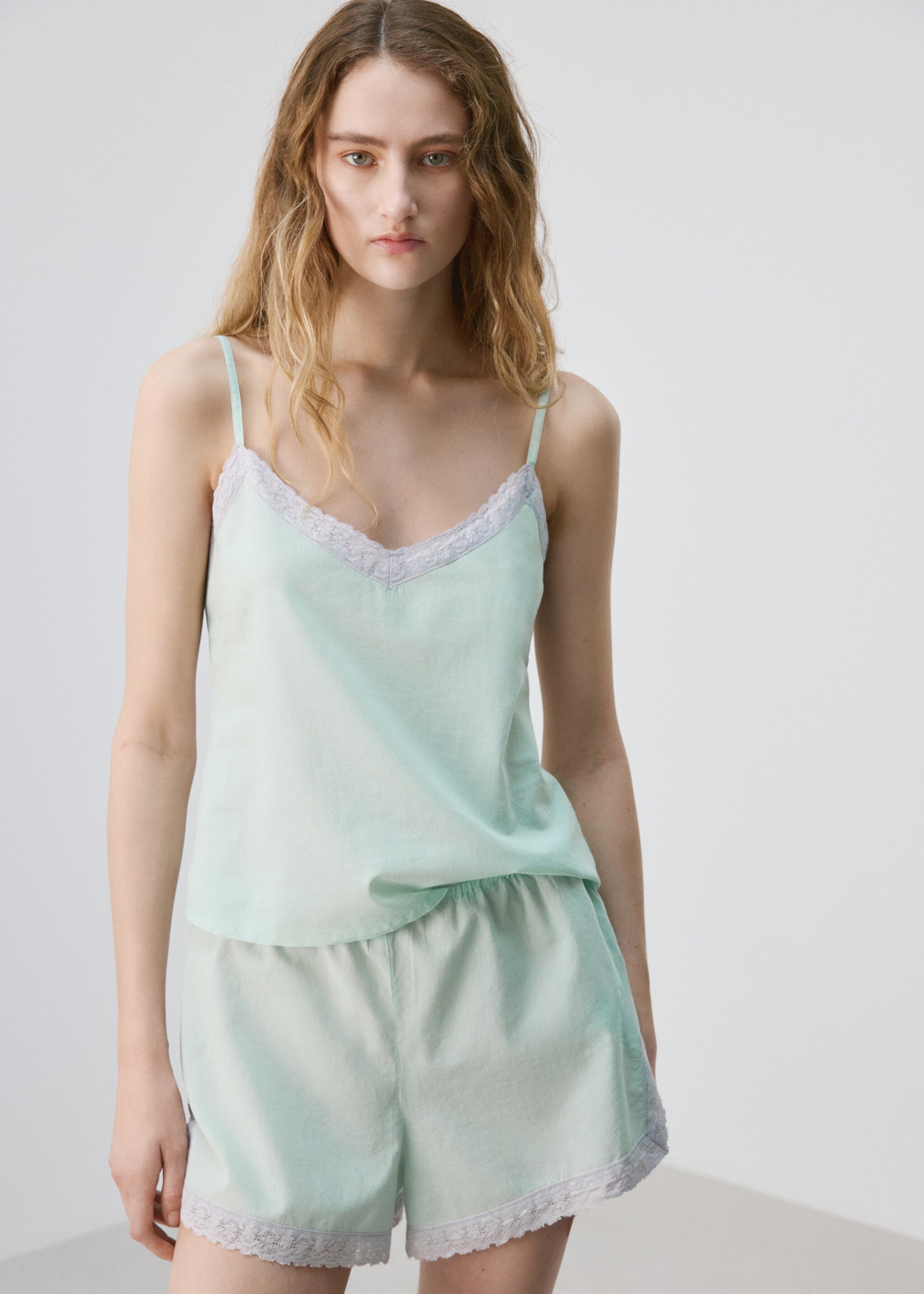 بلوزة بيجاما 100% قطن - رؤية وسط, أزرق. Ref: 27055974-00.