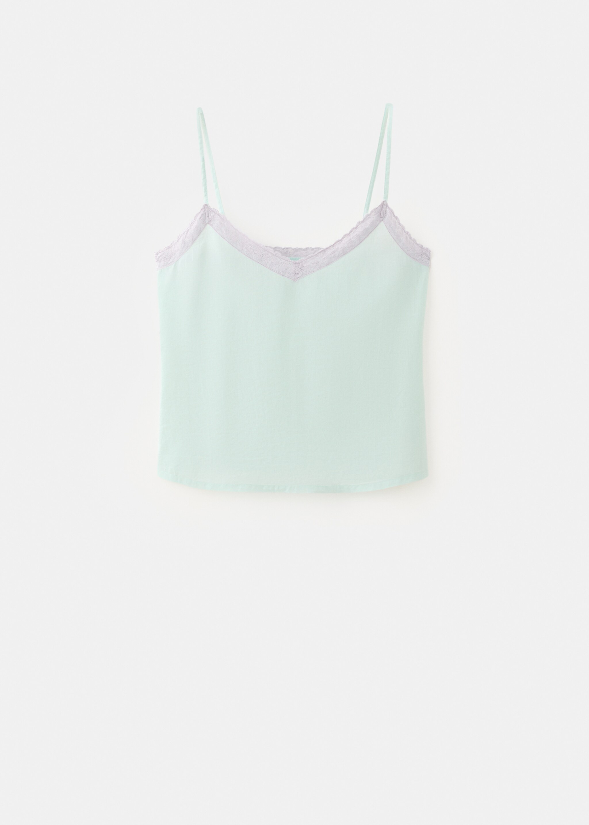 بلوزة بيجاما 100% قطن - منتج دون نموذج, أزرق. Ref: 27055974-00.