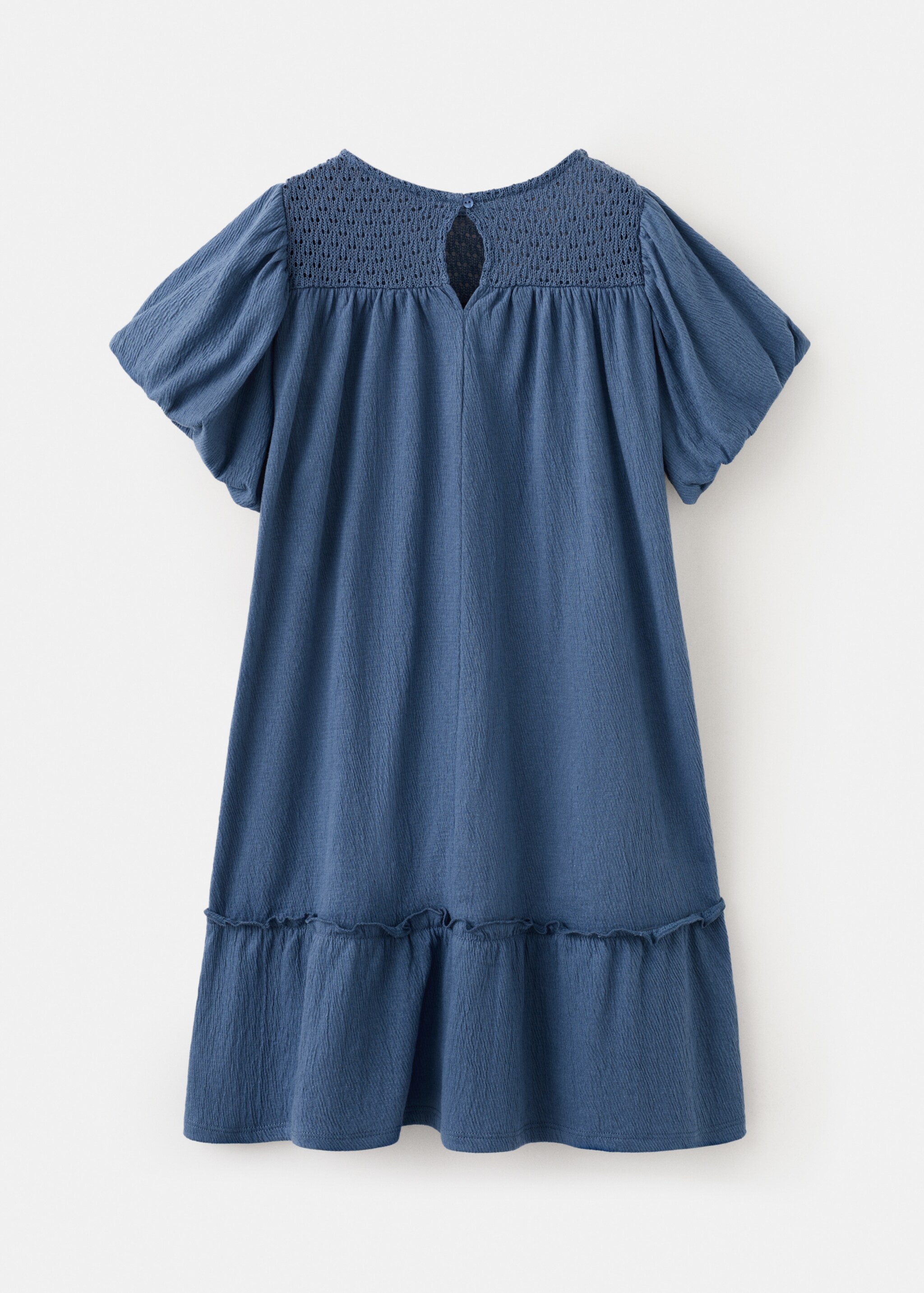 Short cotton dress - Reverse of the article, Navy. Ref: 27055977-00.