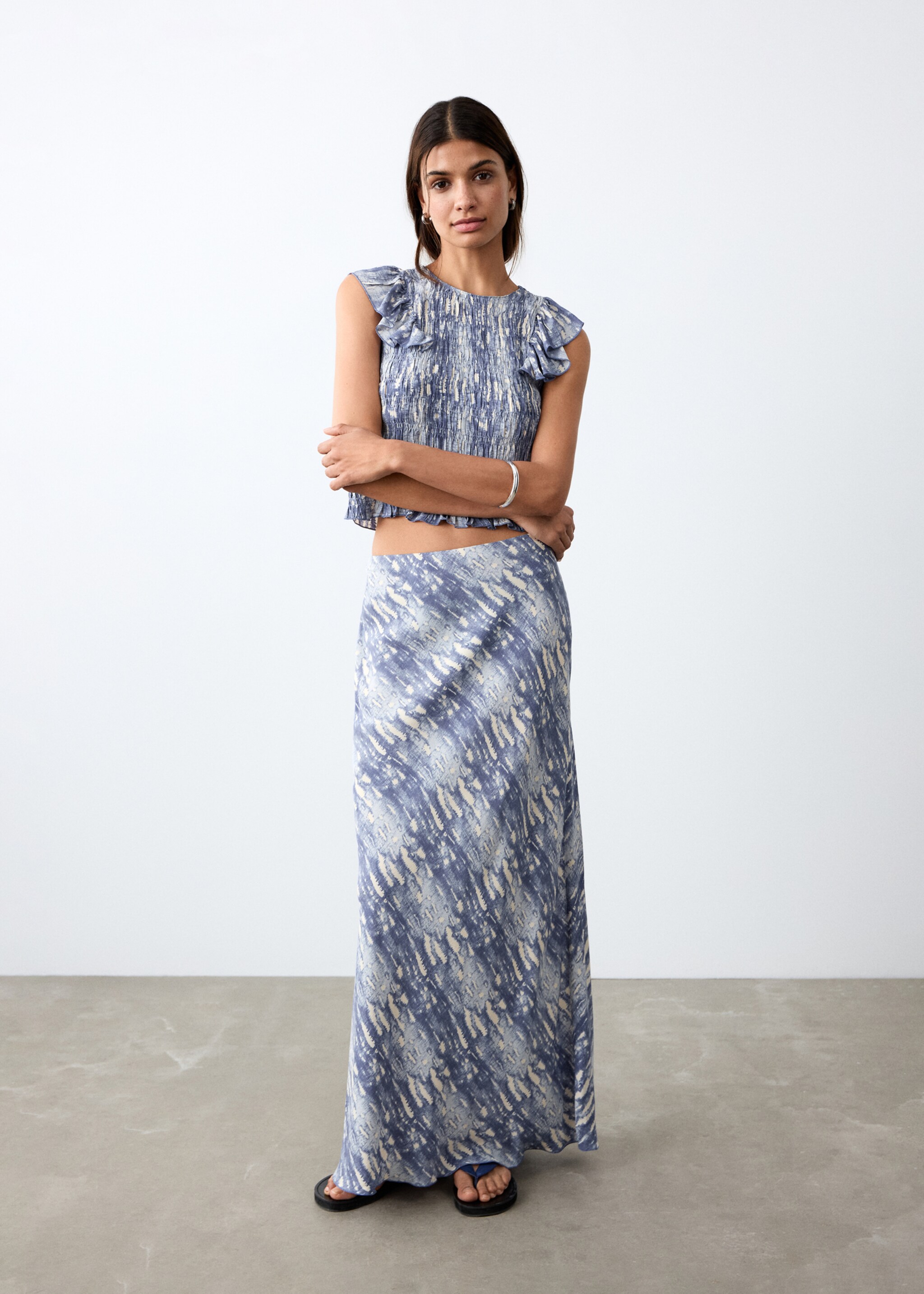 Haut imprimé tie-dye - Détail de l'article 2, Bleu. Ref: 27055980-00.