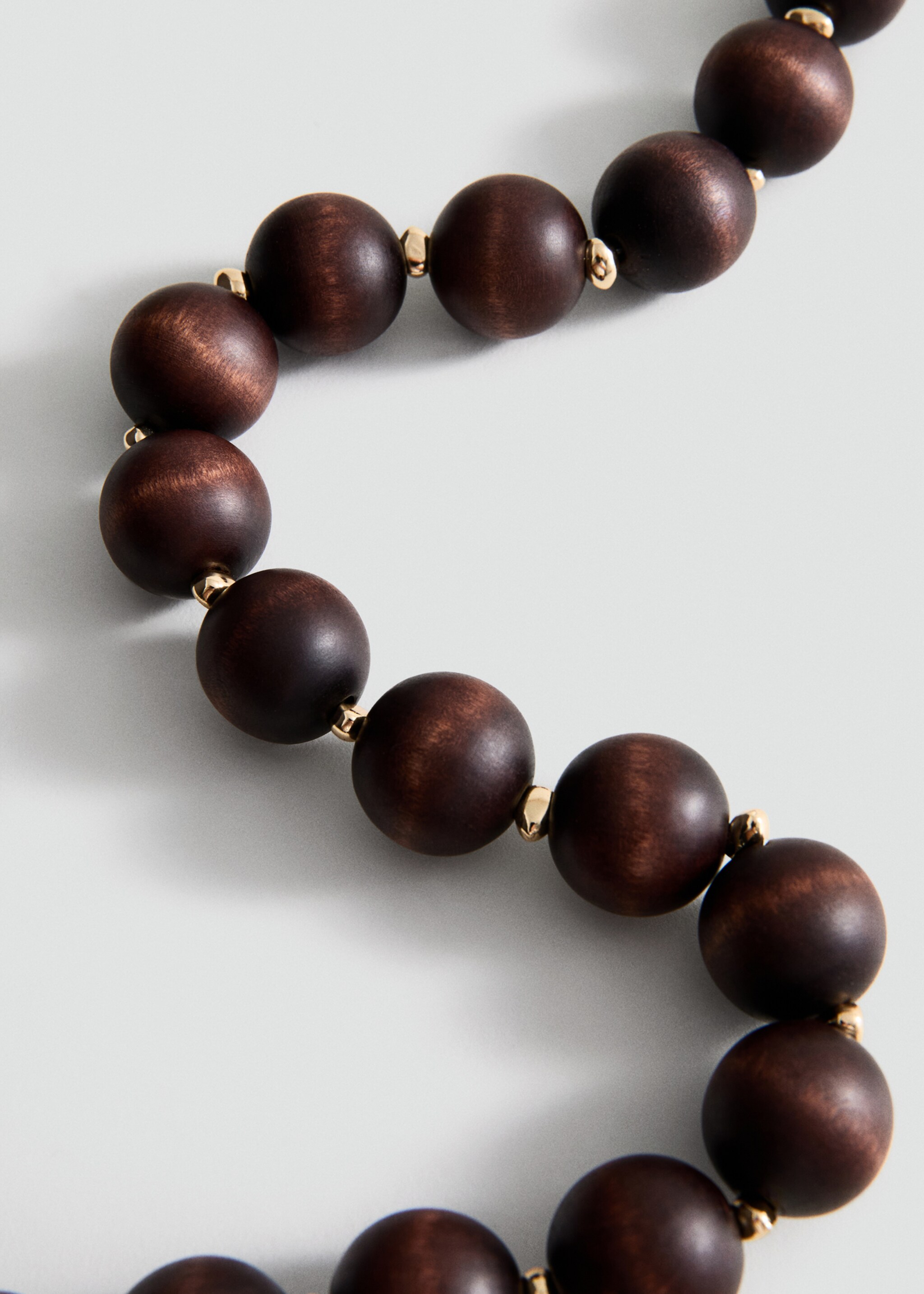 Wooden ball necklace - Medium plane, Brown. Ref: 27055987-00.