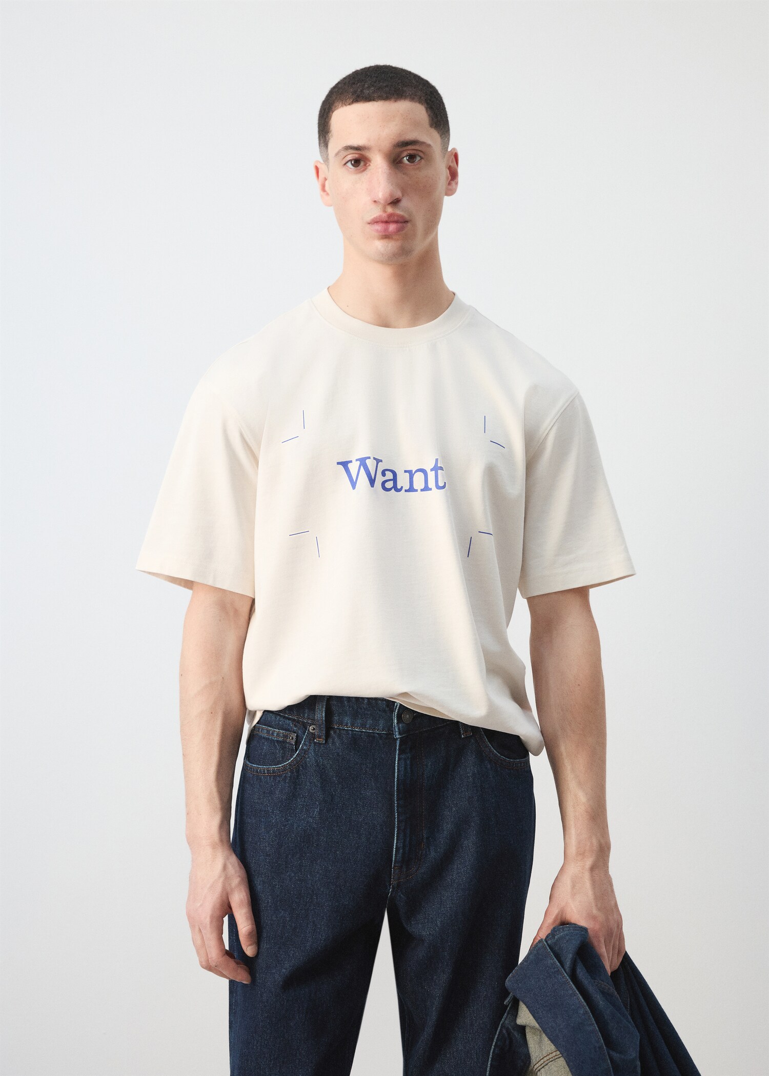 Camiseta 100% algodón estampado texto - Plano medio