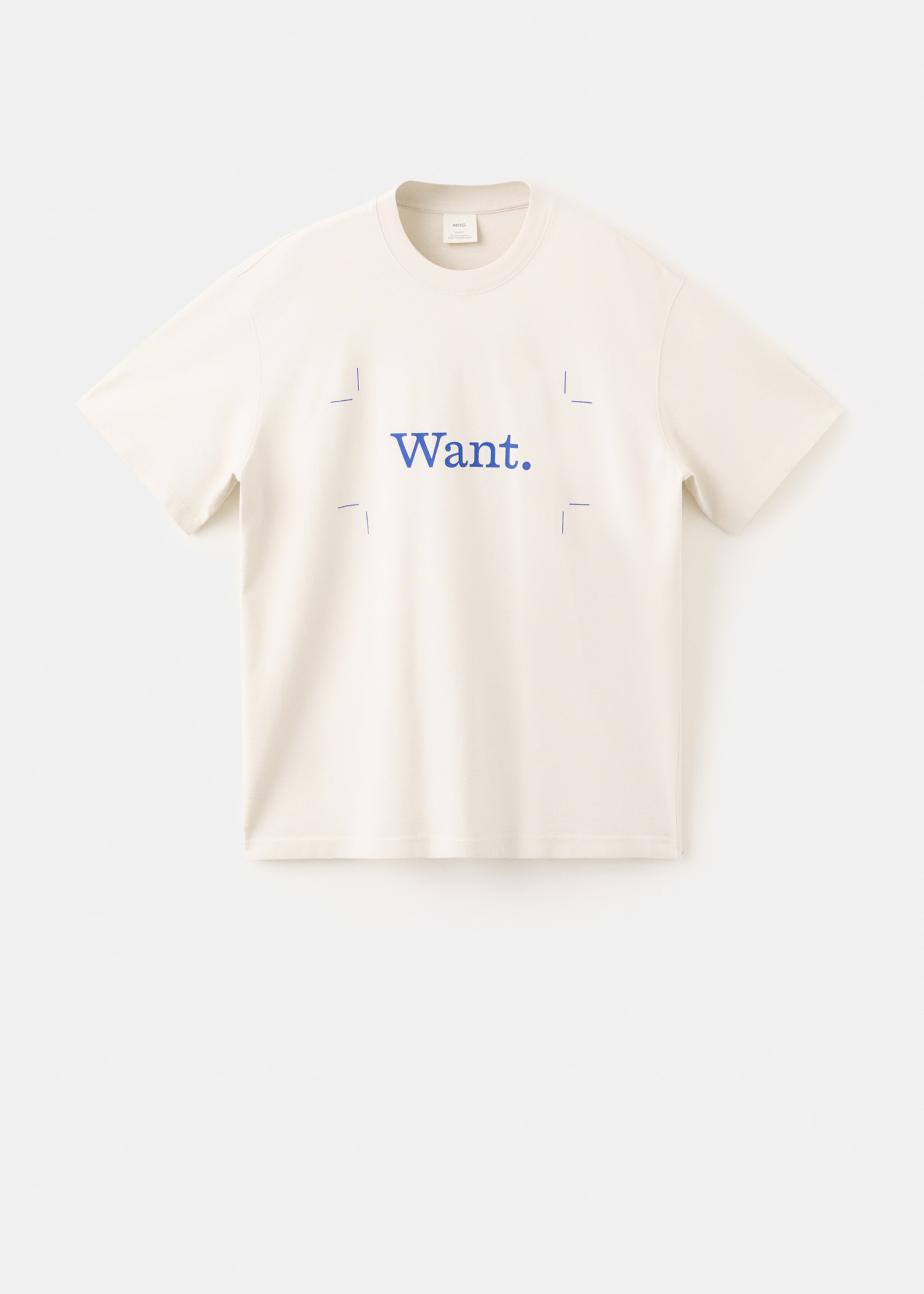 100% cotton t-shirt with printed text - Article without model, Off White. Ref: 27055989-00.