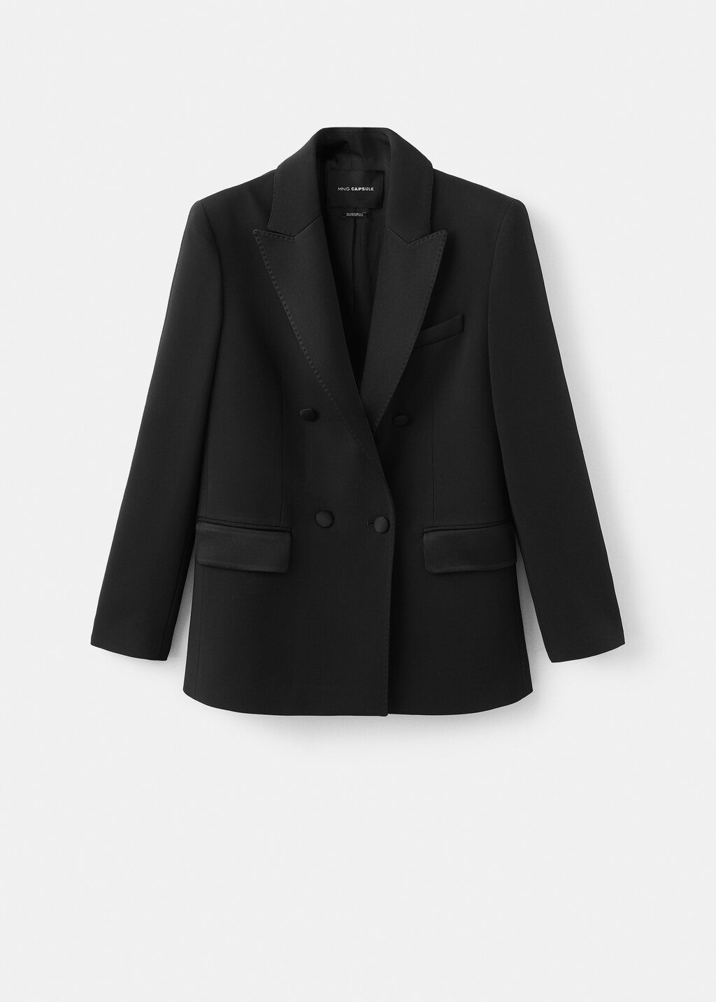 Topstitched blazer with lapels - image 3