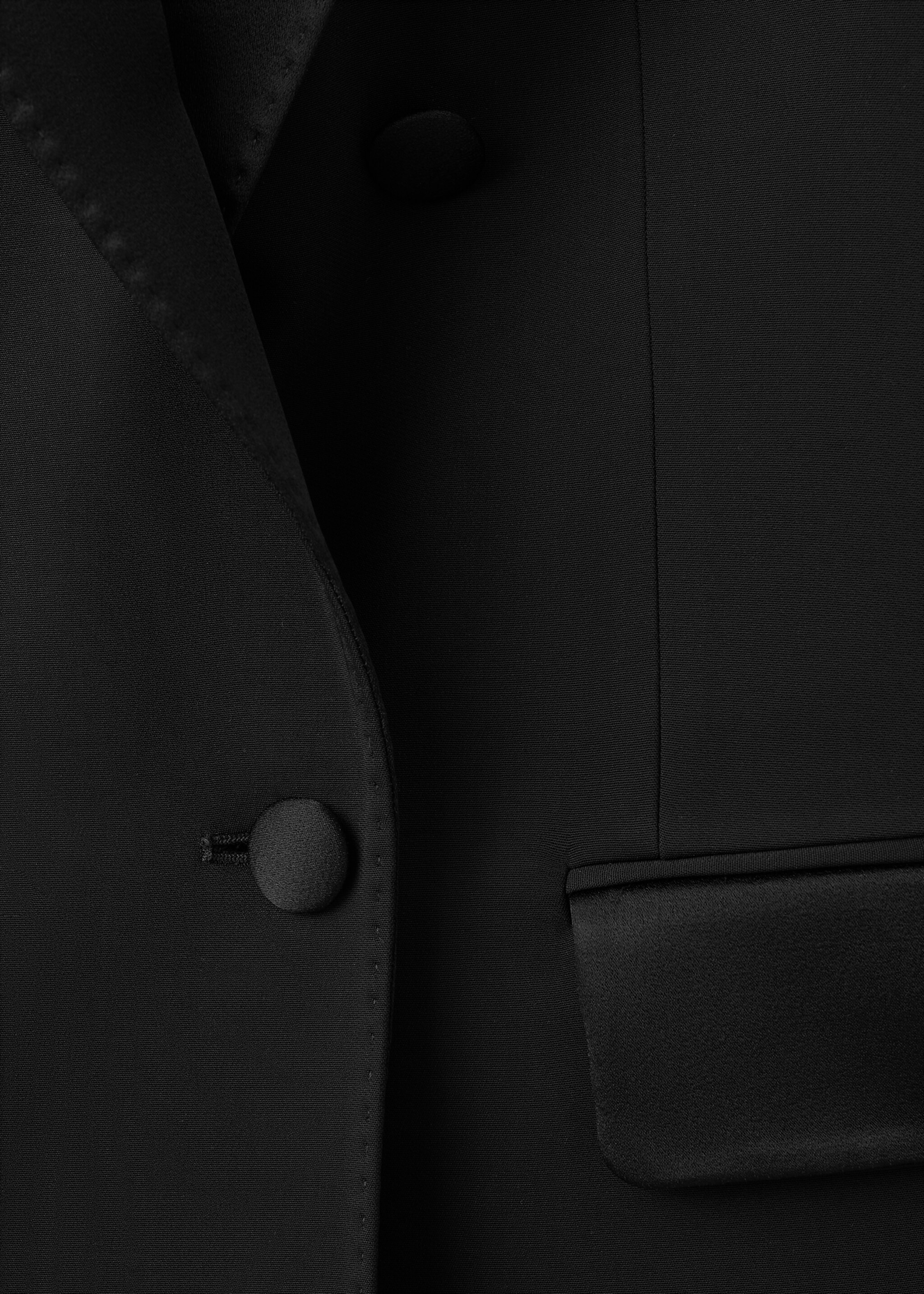 Topstitched lapel blazer - Details of the article 0, Black. Ref: 27055992-00.