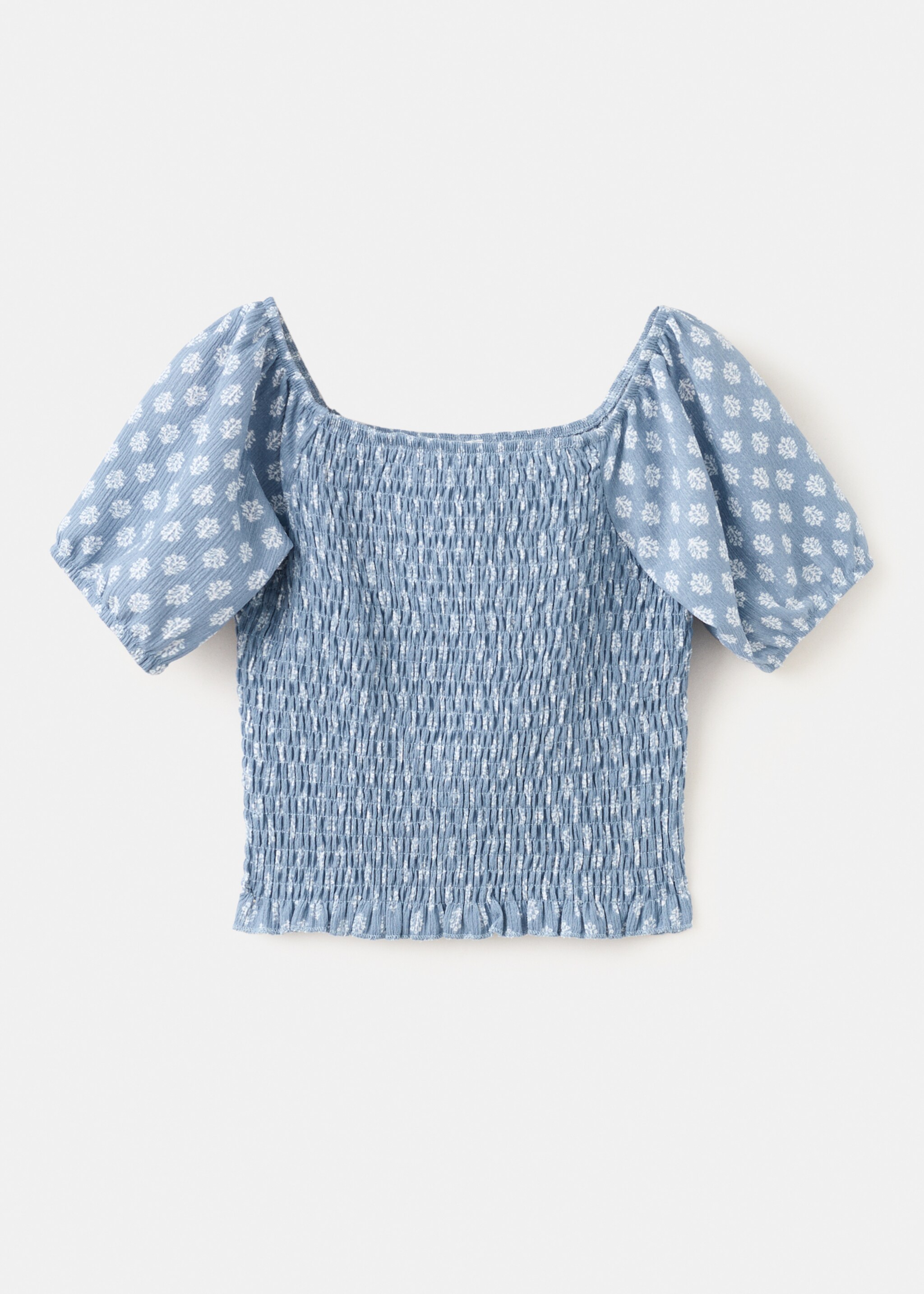 Short-sleeved printed t-shirt - Reverse of the article, Blue. Ref: 27055994-00.