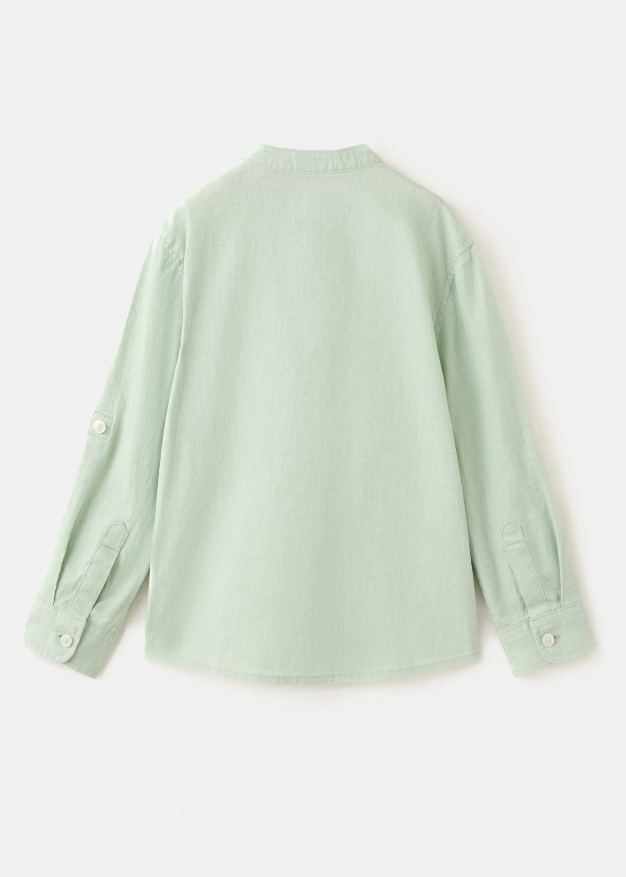 Pocket linen shirt - Reverse of the article, Pastel Green. Ref: 27056339-00.
