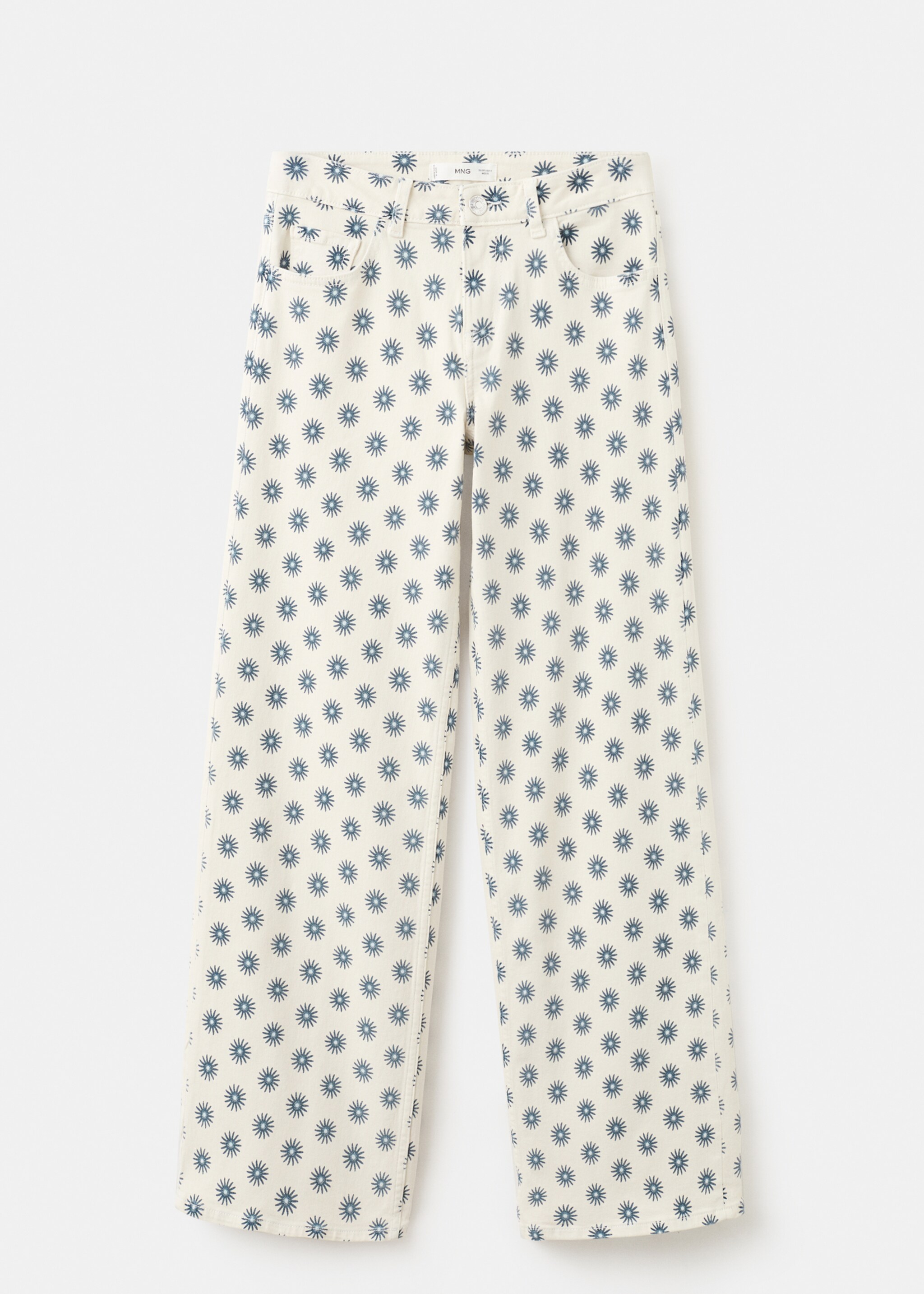 Jean wideleg imprimé - Article sans modèle, Blanc cassé. Ref: 27056341-00.