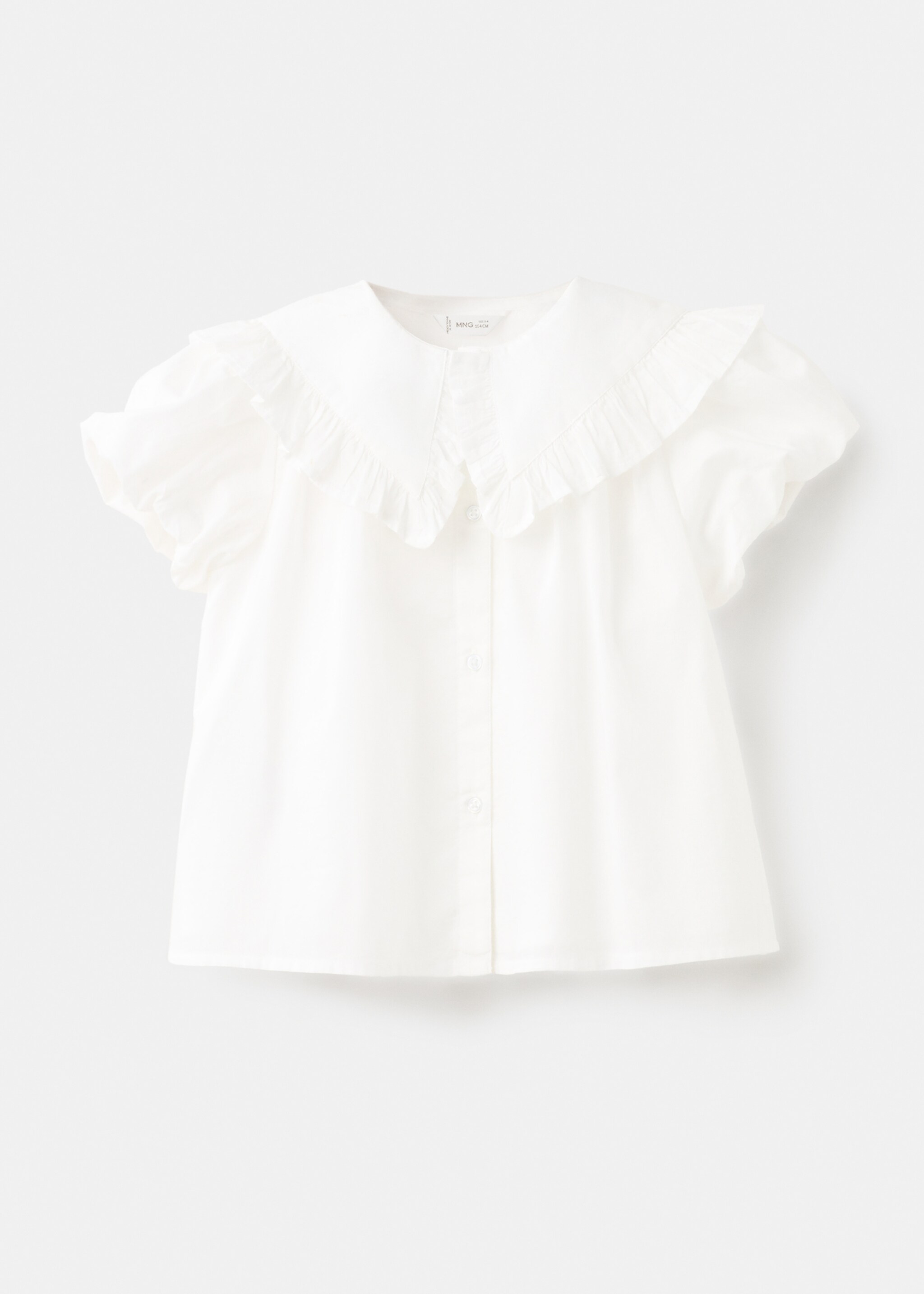 Ruffled cotton blouse - Article without model, White. Ref: 27056343-00.