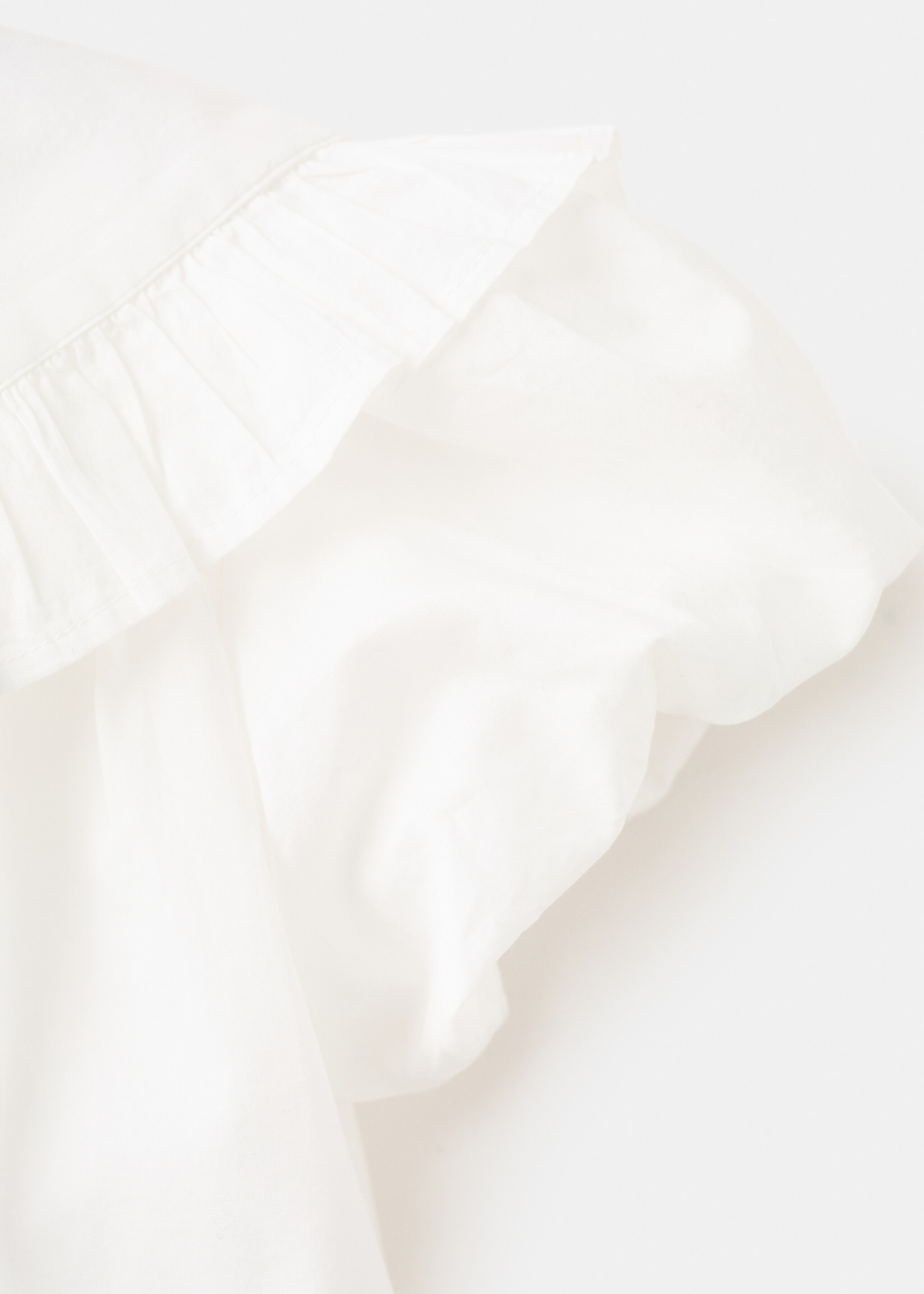 Ruffled cotton blouse - Details of the article 0, White. Ref: 27056343-00.