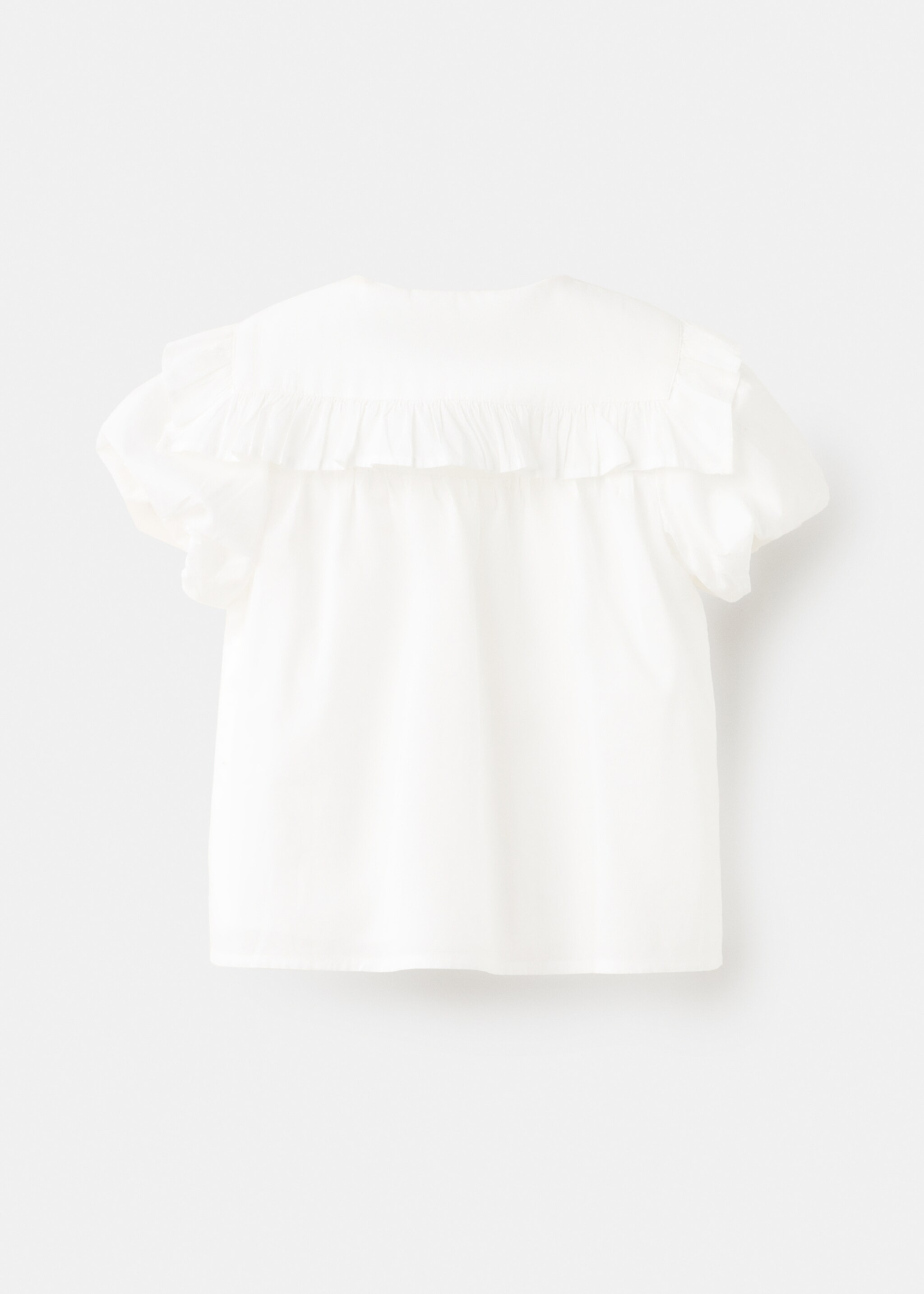 Ruffled cotton blouse - Reverse of the article, White. Ref: 27056343-00.