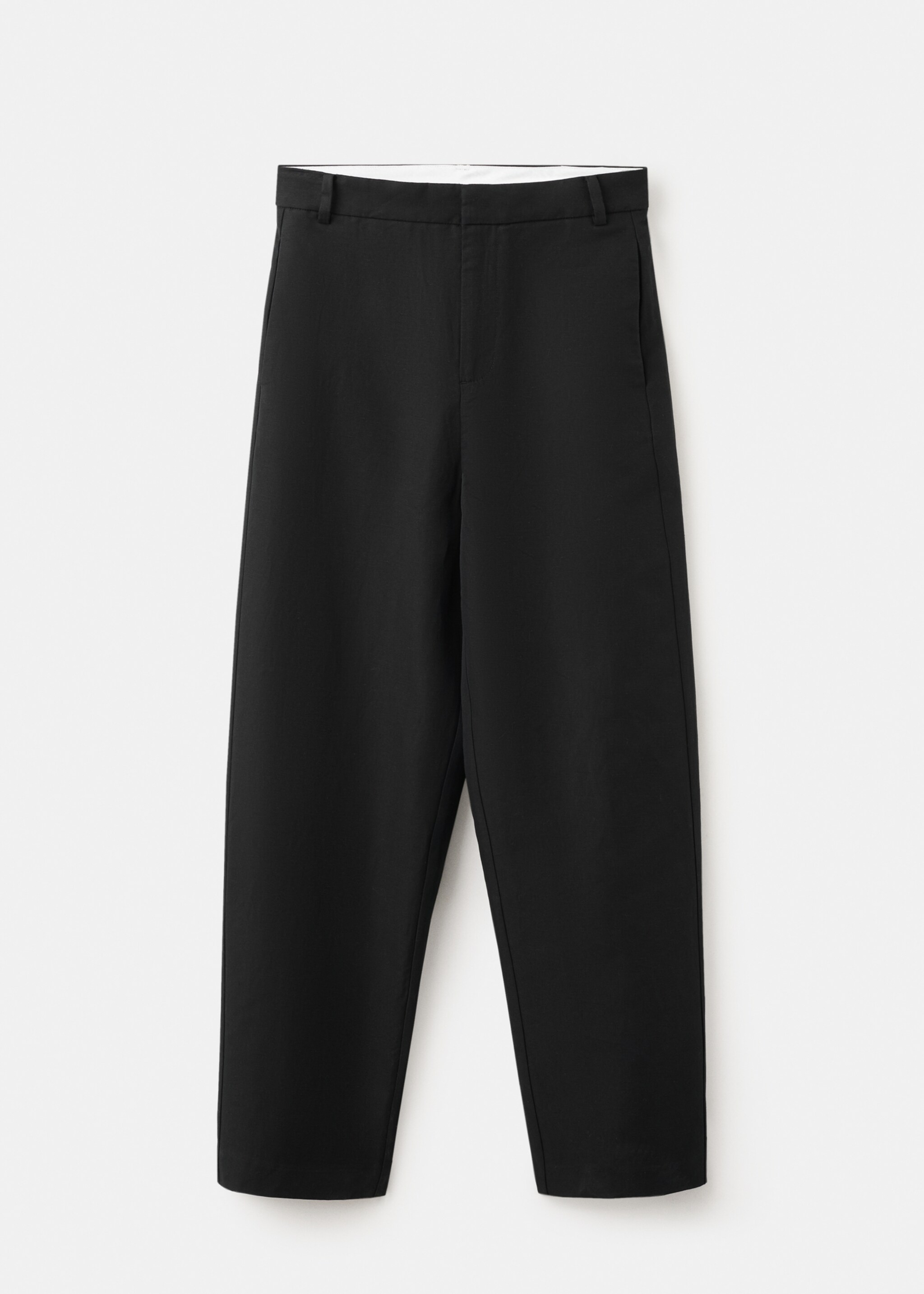 Linen high-waist trousers - Article without model, Black. Ref: 27056346-00.
