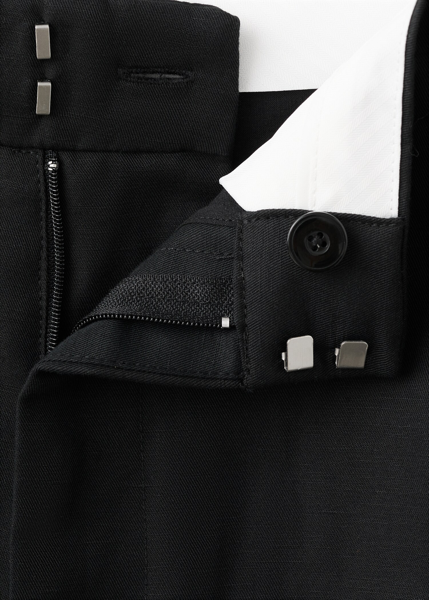 Linen high-waist trousers - Details of the article 0