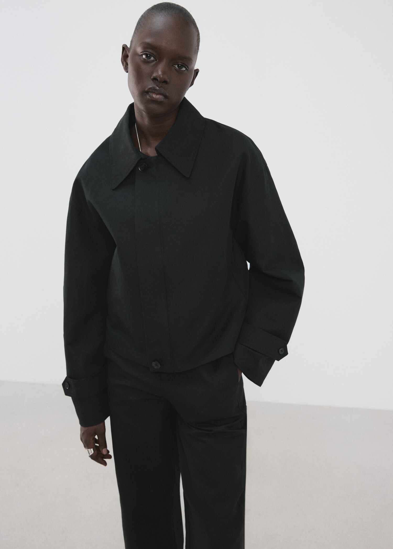 Linen high-waist trousers - Details of the article 1