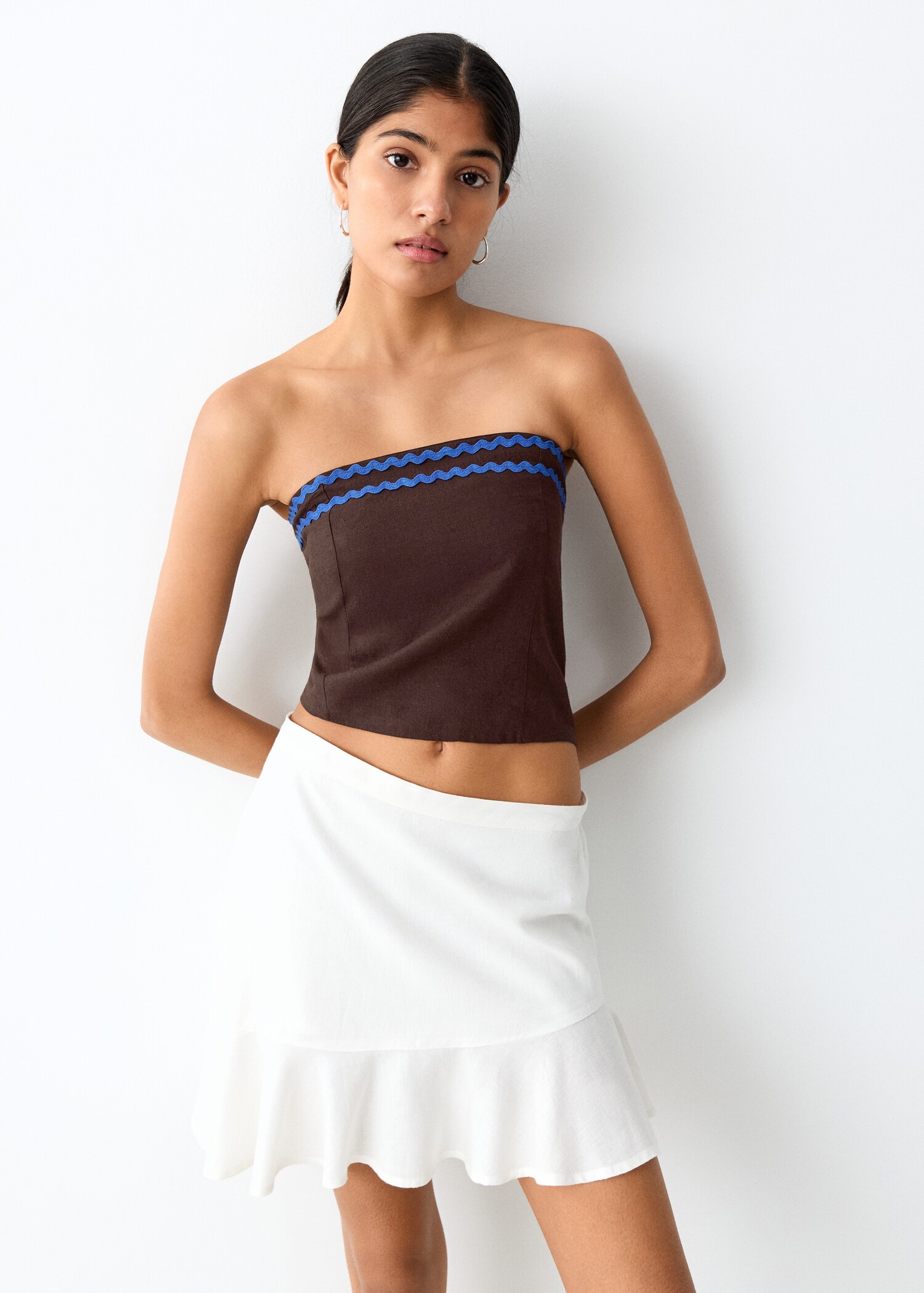 Bandeau top with contrasting details - Medium plane