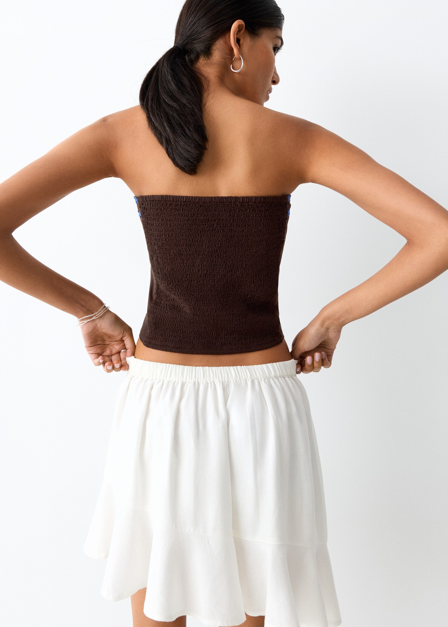 Bandeau top with contrasting details - Reverse of the article