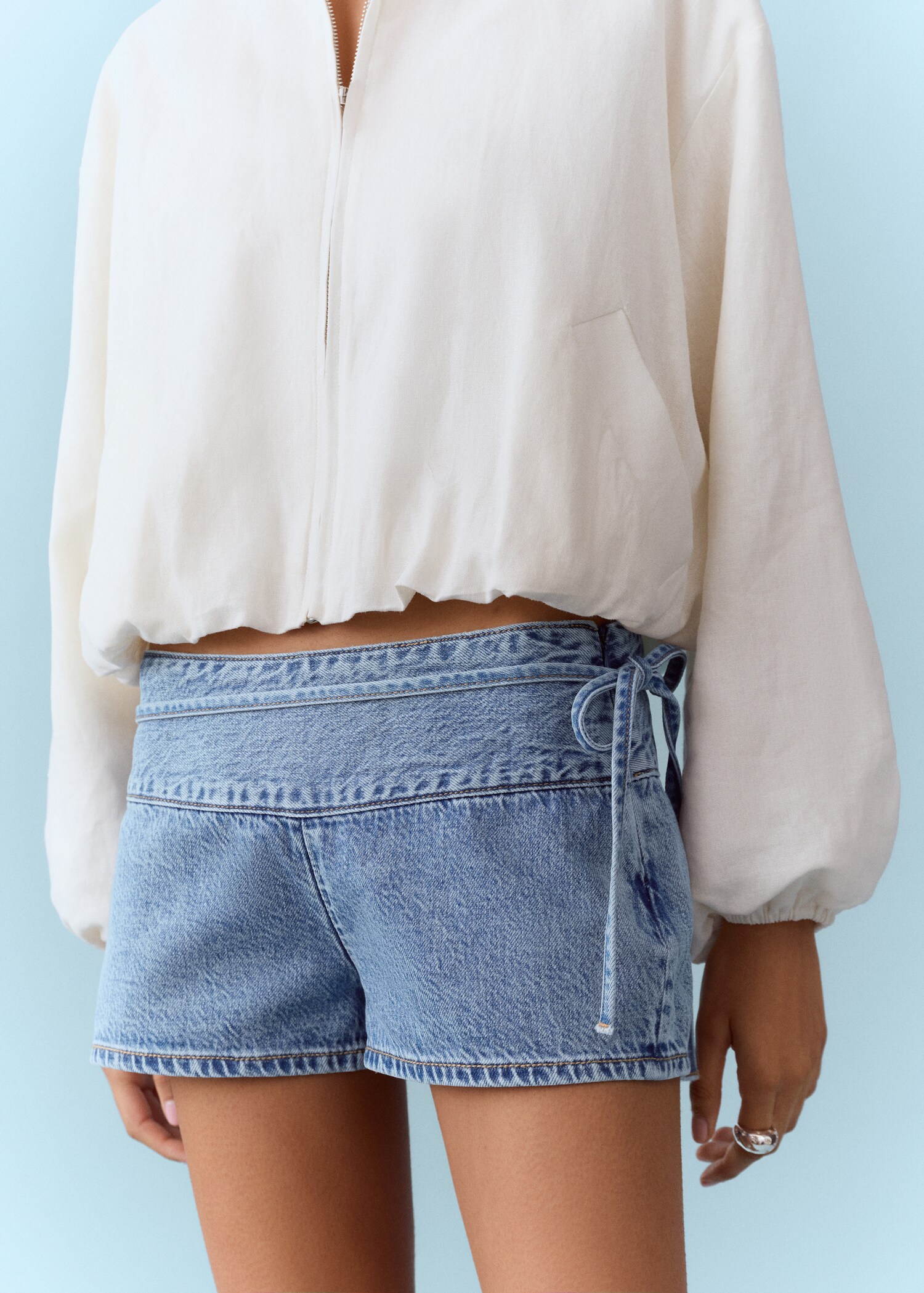 Tie-waist mini shorts - Details of the article 6