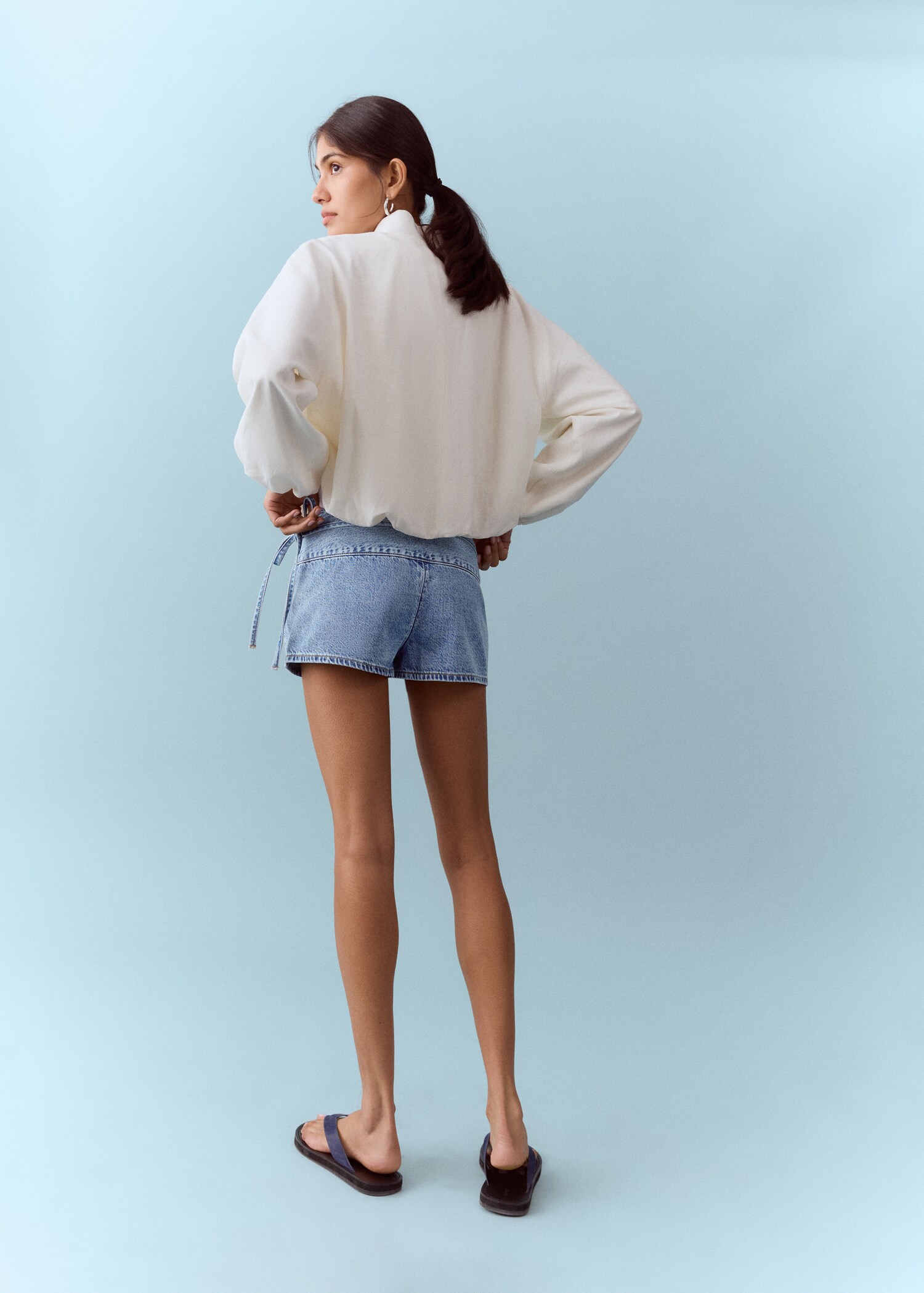 Tie-waist mini shorts - Reverse of the article