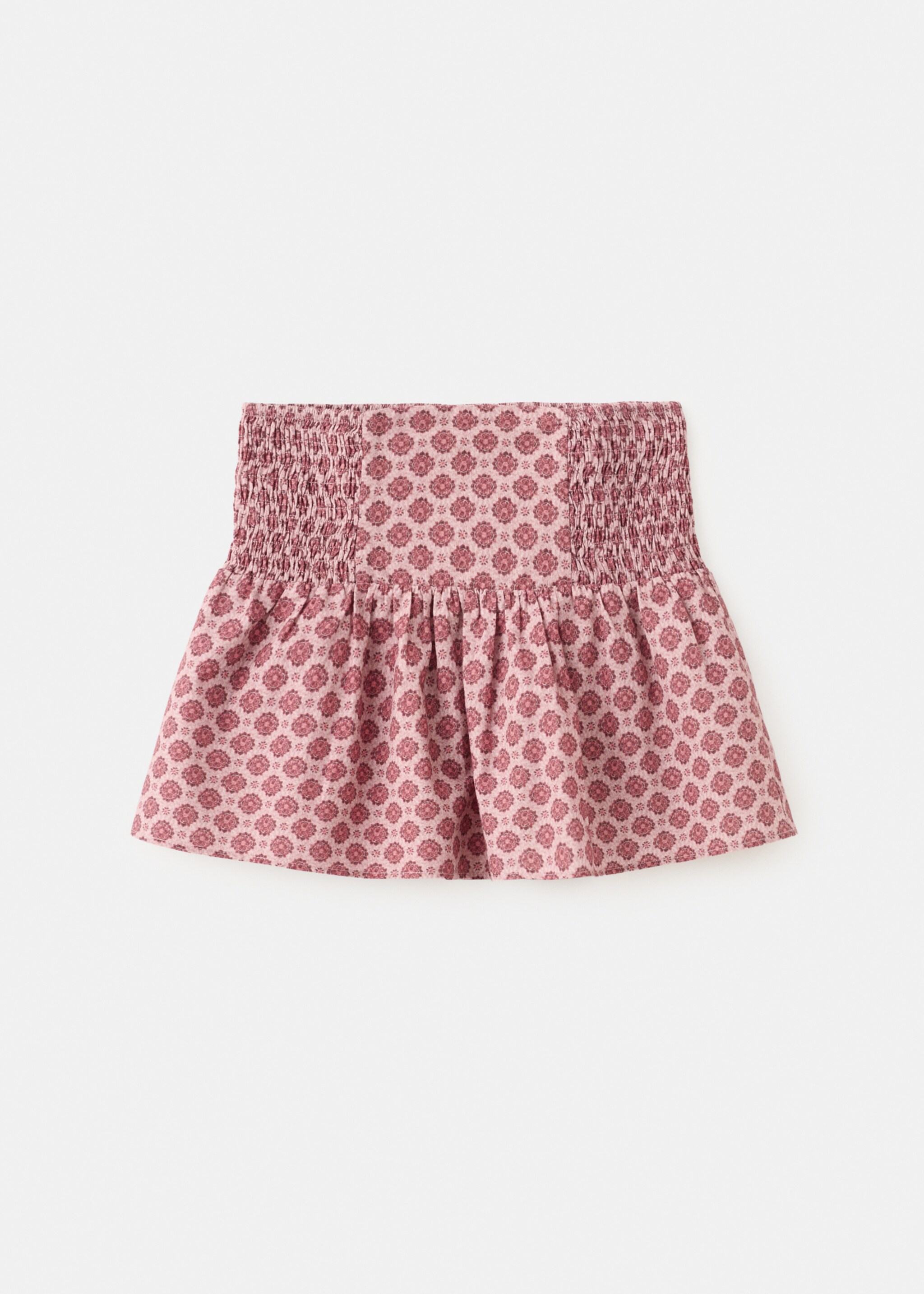 Ruched floral skirt - Article without model, Maroon. Ref: 27056350-00.