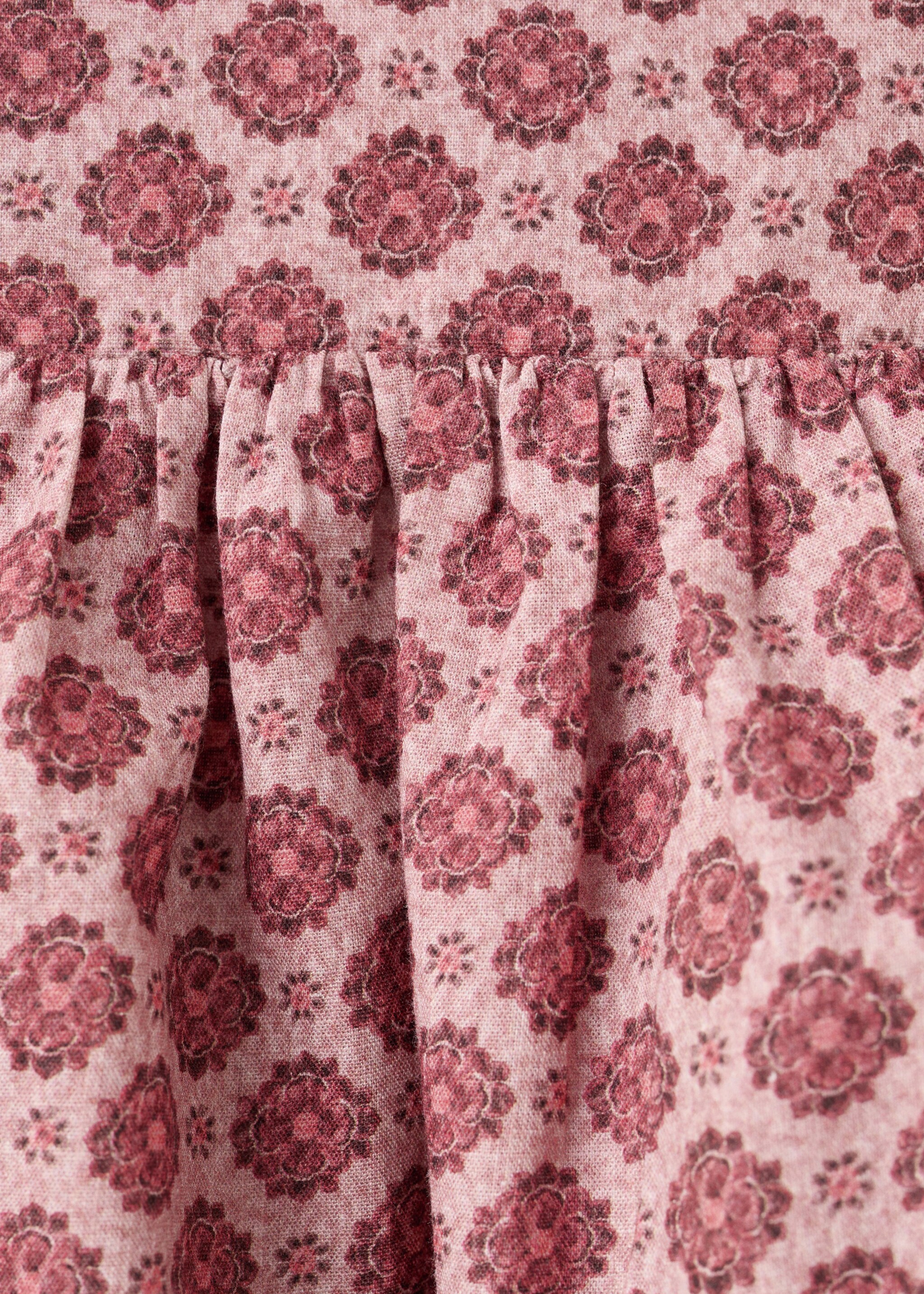 Ruched floral skirt - Details of the article 0, Maroon. Ref: 27056350-00.