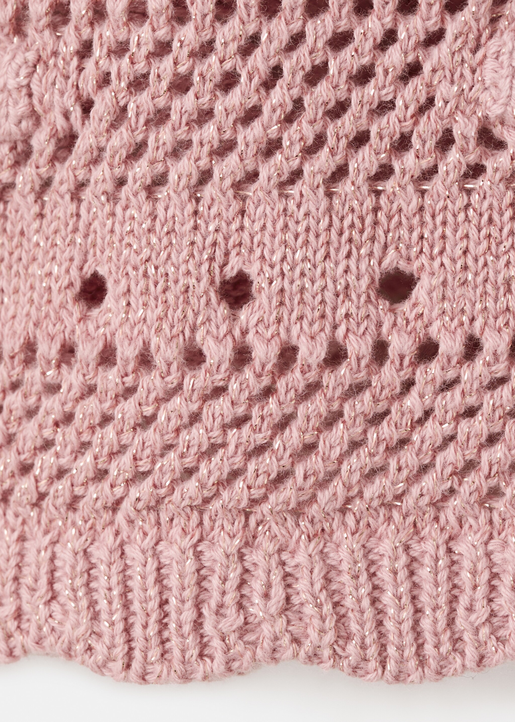 Openwork knit sweater - Details of the article 0, Pink. Ref: 27056351-00.