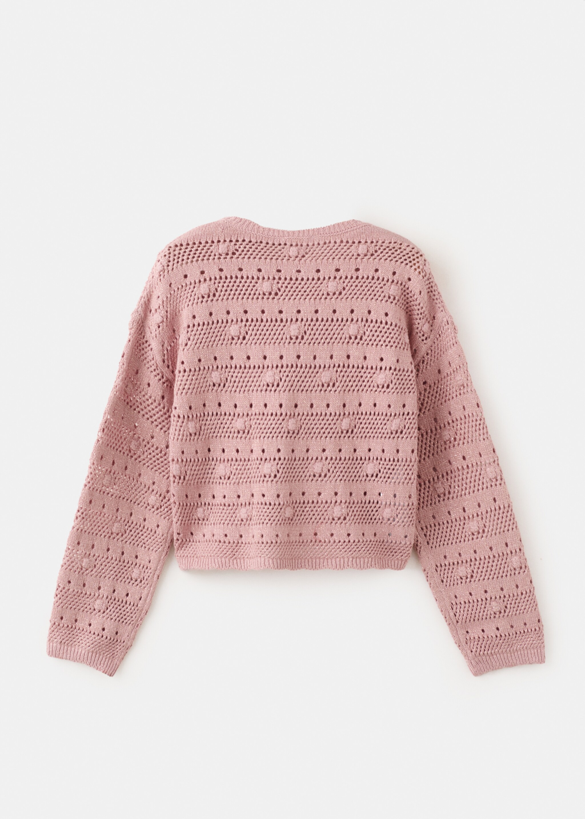 Openwork knit sweater - Reverse of the article, Pink. Ref: 27056351-00.