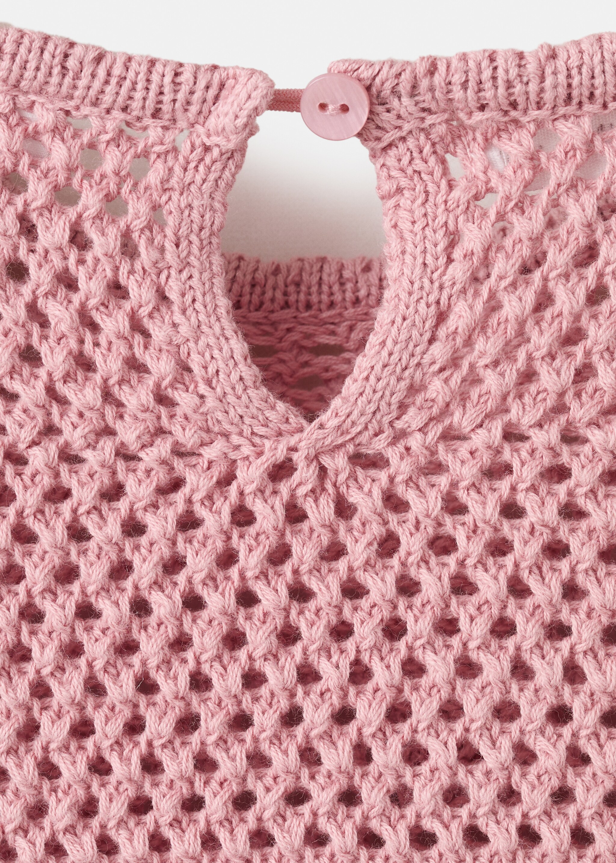 بلوفر بحياكة مخرمة - تفاصيل المنتج 8, وردي باهت. Ref: 27056352-00.