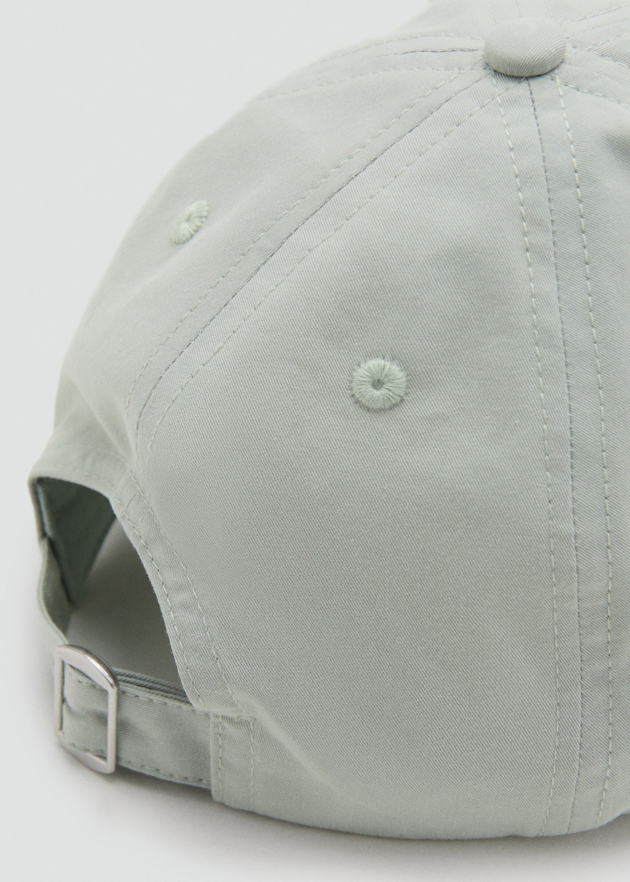 Embroidered message cap - Details of the article 1, Aqua Green. Ref: 27056354-00.