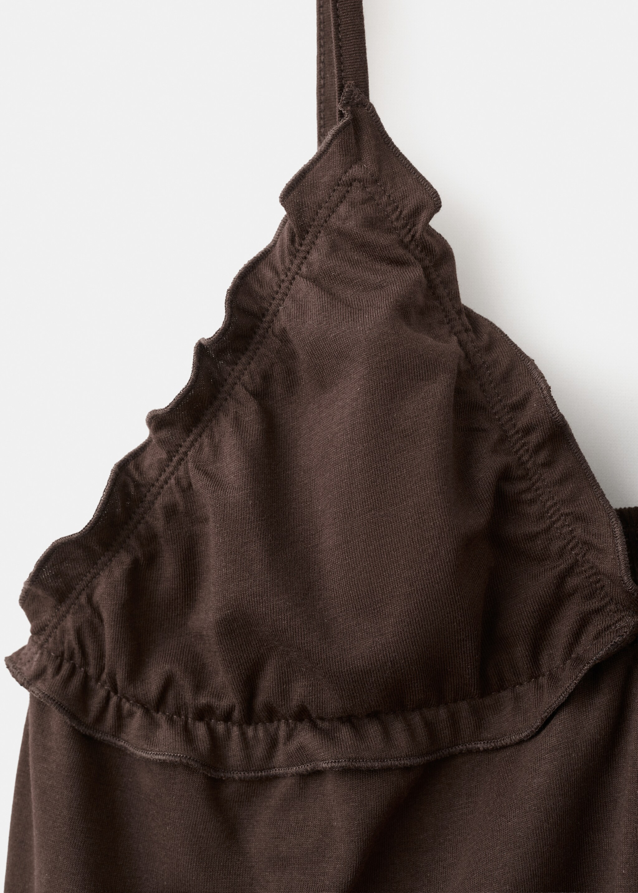 Top coton bretelles - Détail de l'article 8, Marron. Ref: 27056355-00.