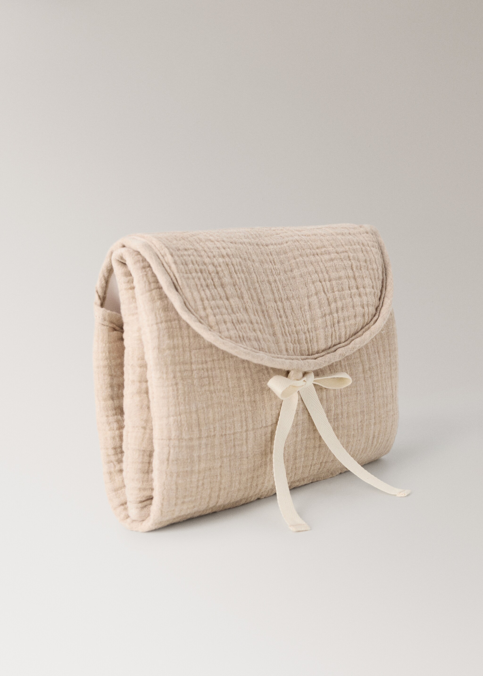 Baby changing mat in cotton gauze - Details of the article 1, Beige. Ref: 27056357-00.