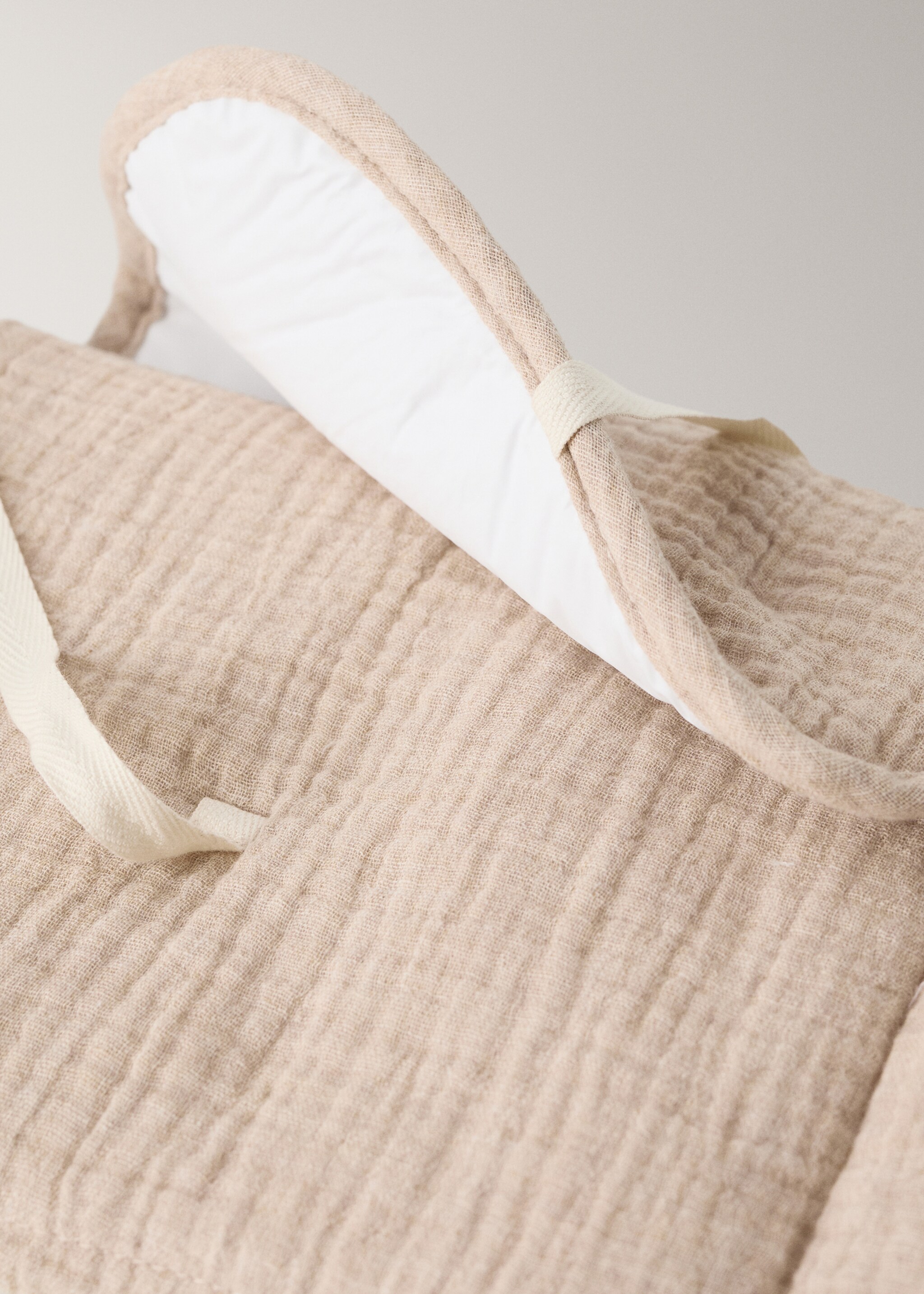 Baby changing mat in cotton gauze - Details of the article 2, Beige. Ref: 27056357-00.