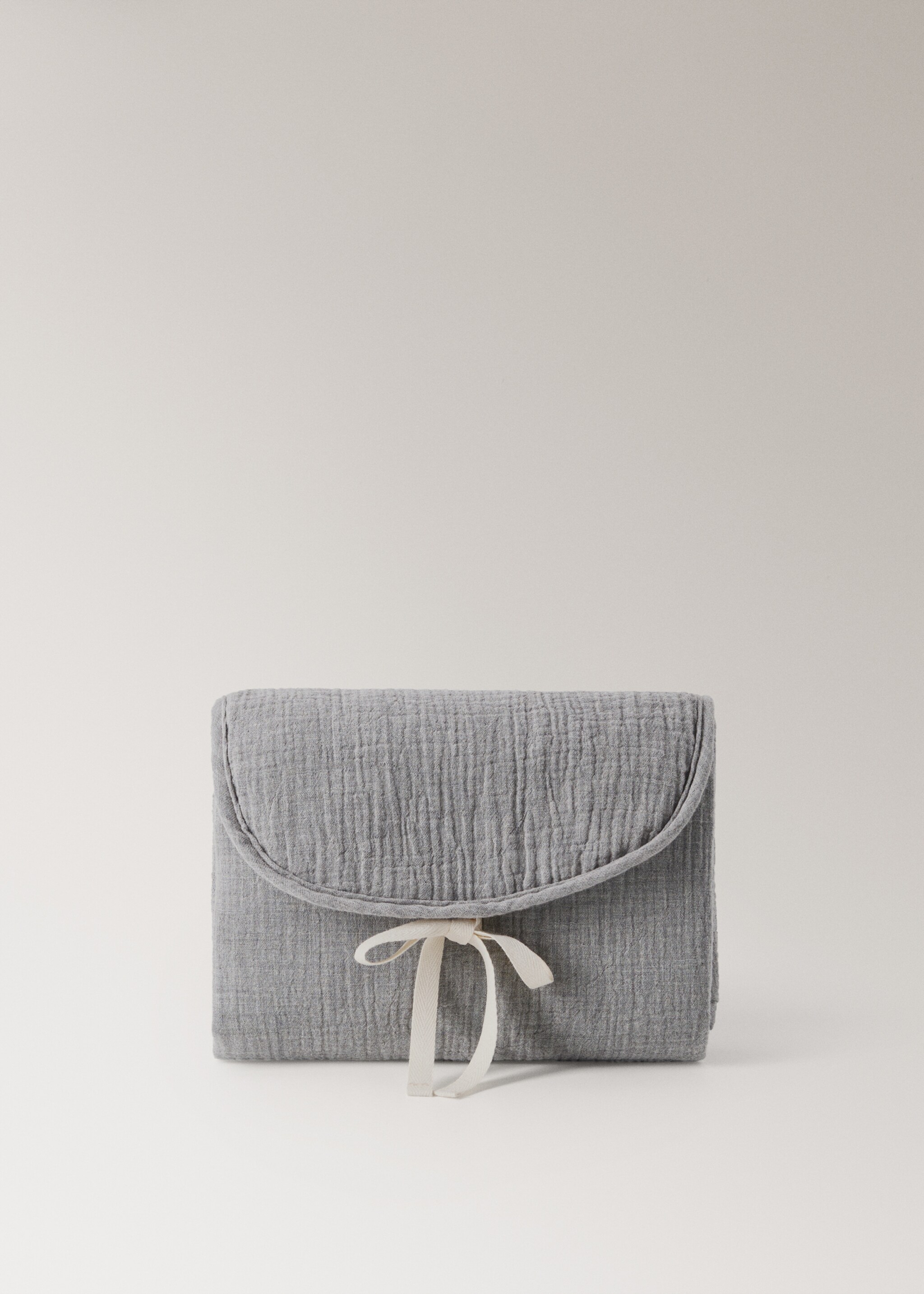 Baby changing mat in cotton gauze - Article without model, Grey. Ref: 27056357-00.