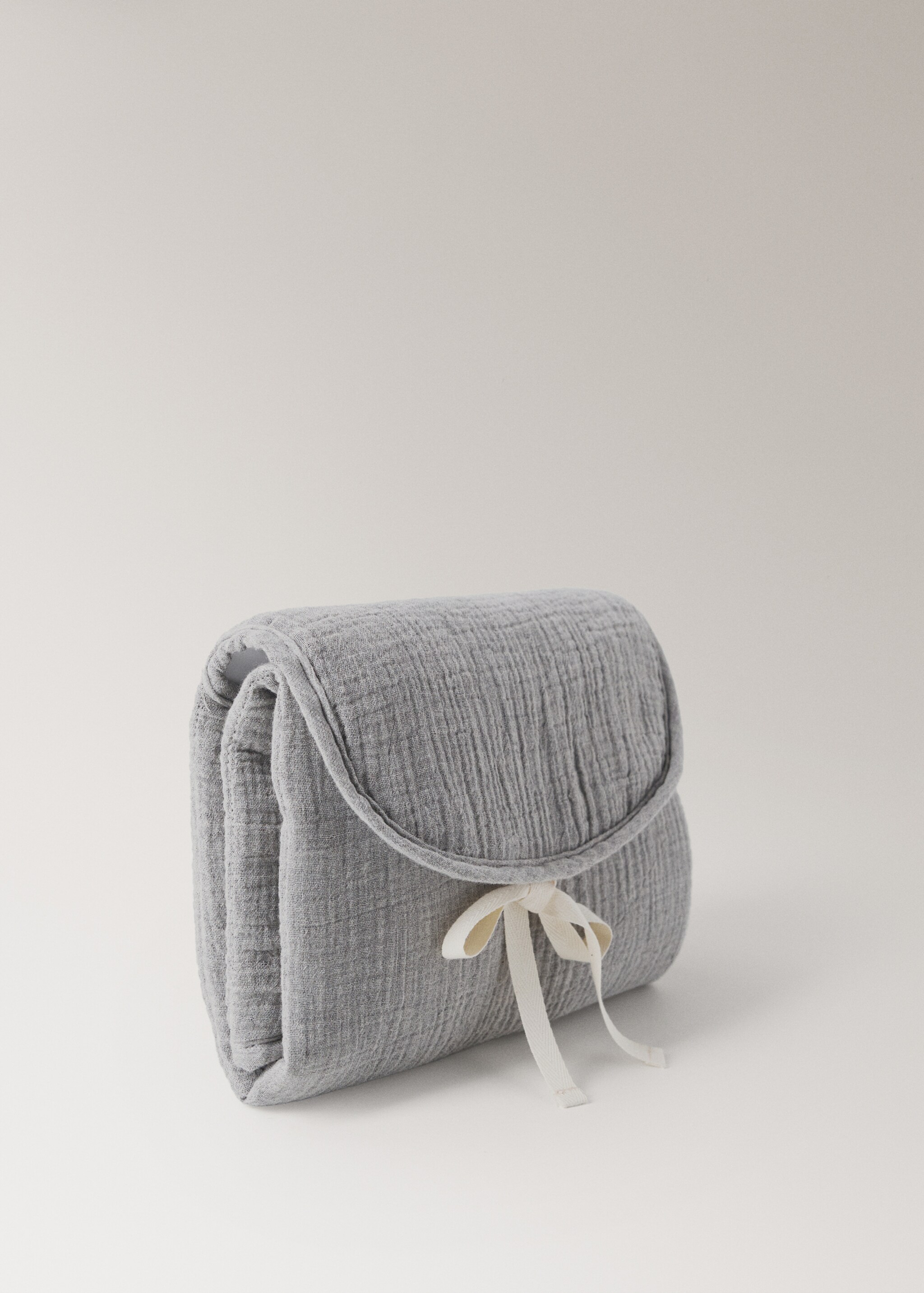 Baby changing mat in cotton gauze - Details of the article 1, Grey. Ref: 27056357-00.