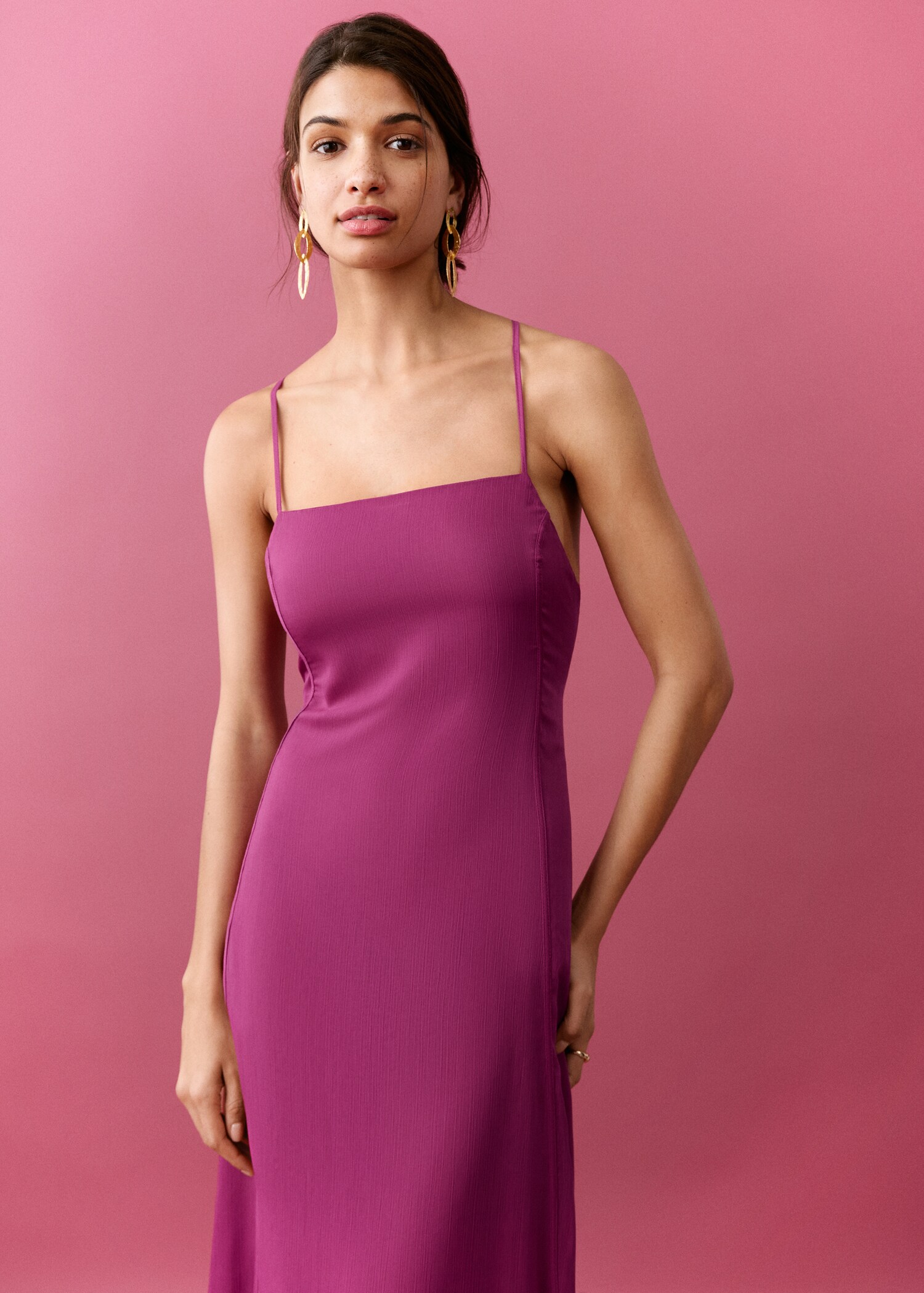 Cross-back flowing dress - Medium plane