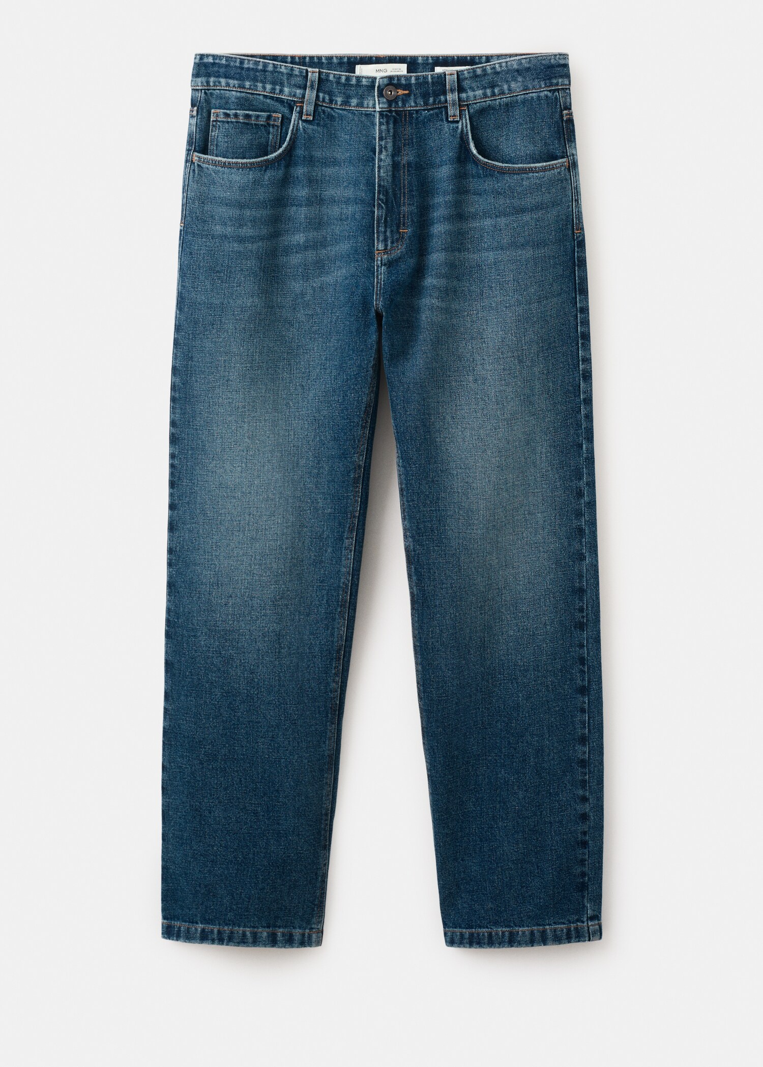 Straight fit cotton linen jeans - Artigo sem modelo