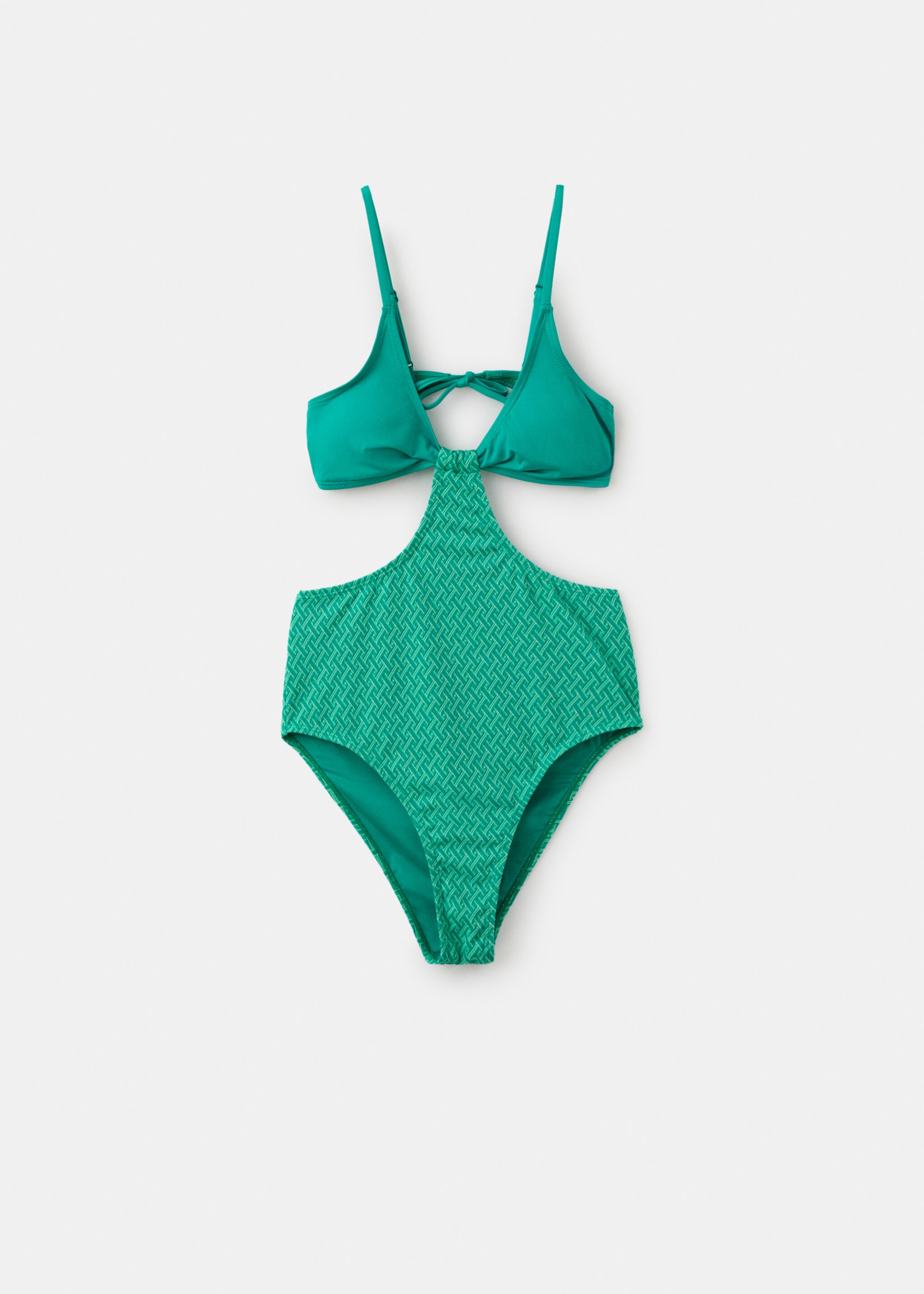 Maillot de bain texture culotte à couvrance moyenne - Article sans modèle, Turquoise. Ref: 27056713-00.