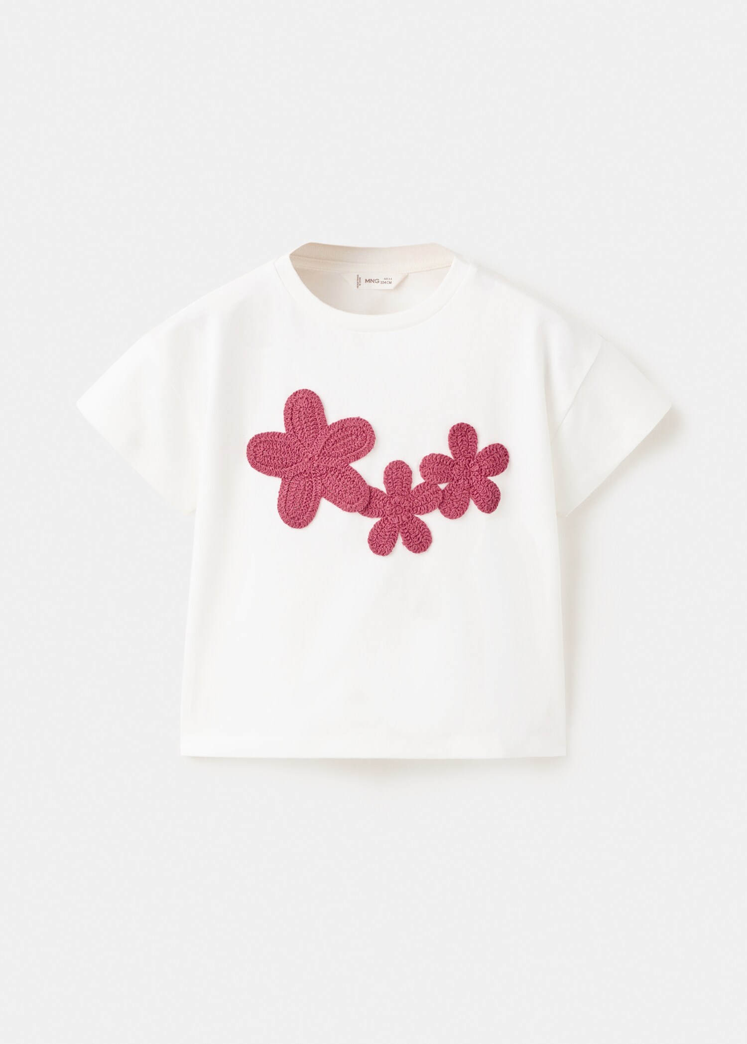 T-shirt coton broderie à fleur - Article sans modèle