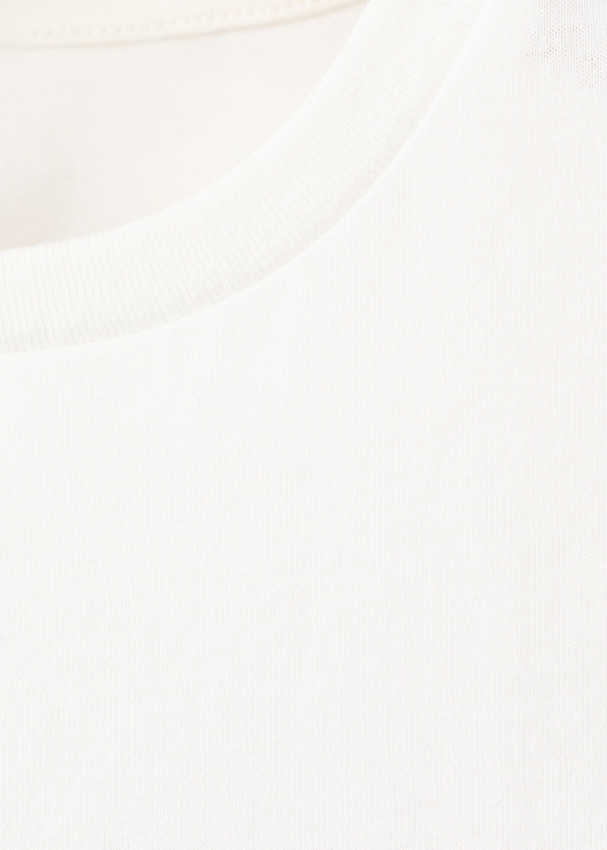 T-shirt coton broderie à fleur - Détail de l'article 0, Blanc cassé. Ref: 27056717-00.