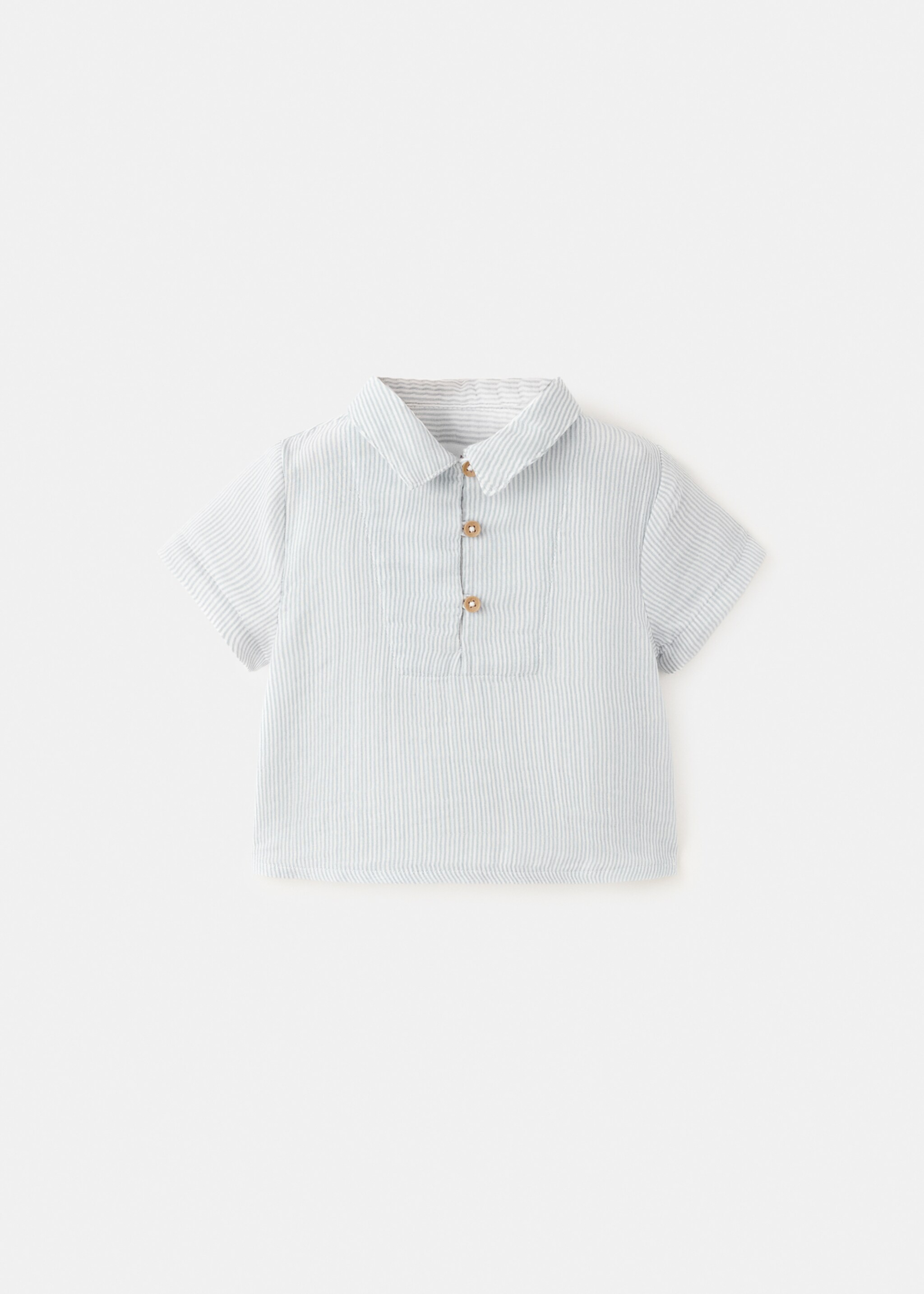 Chemise coton rayures - Article sans modèle, Bleu ciel. Ref: 27056721-00.