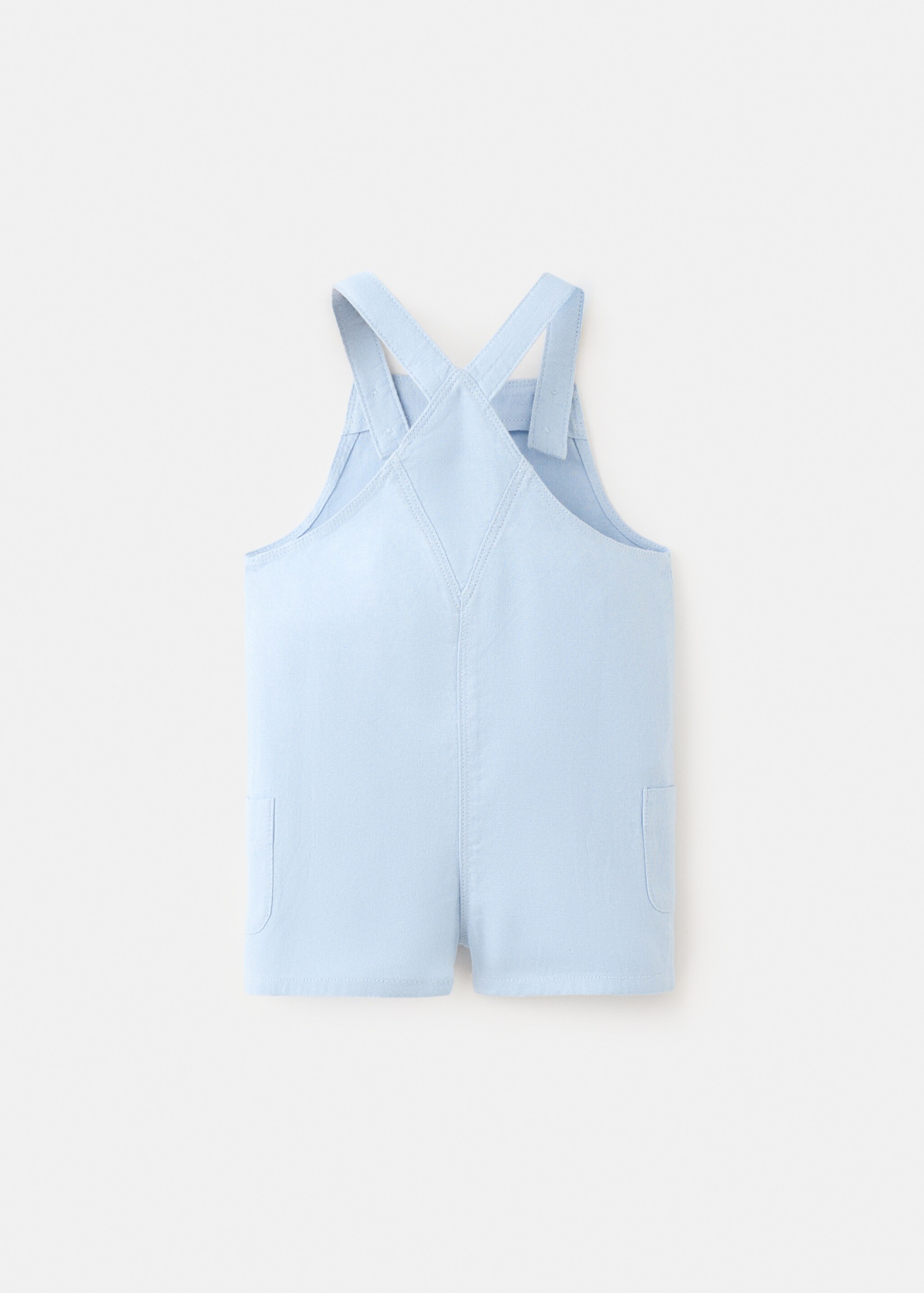 Short cotton dungarees - Reverse of the article, Blue. Ref: 27056723-00.