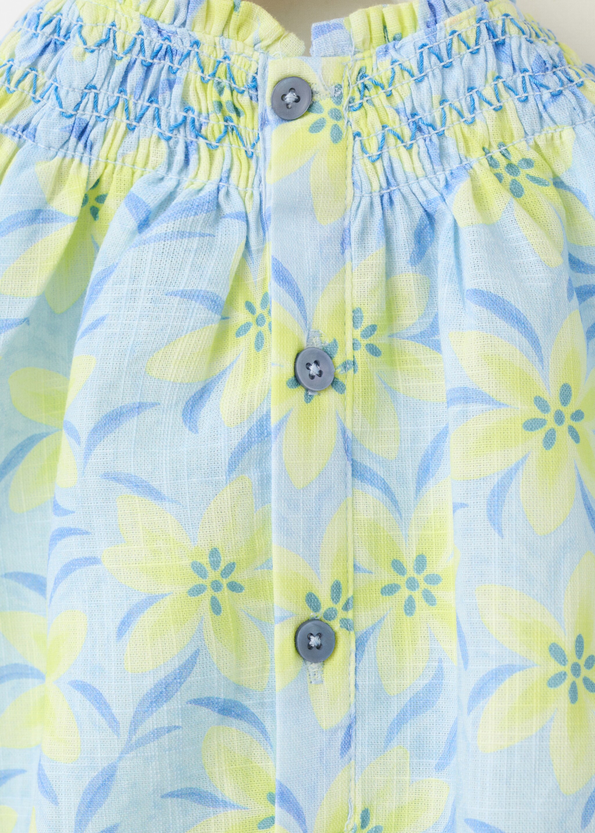 Floral-print romper suit - Details of the article 0, Yellow. Ref: 27056724-00.