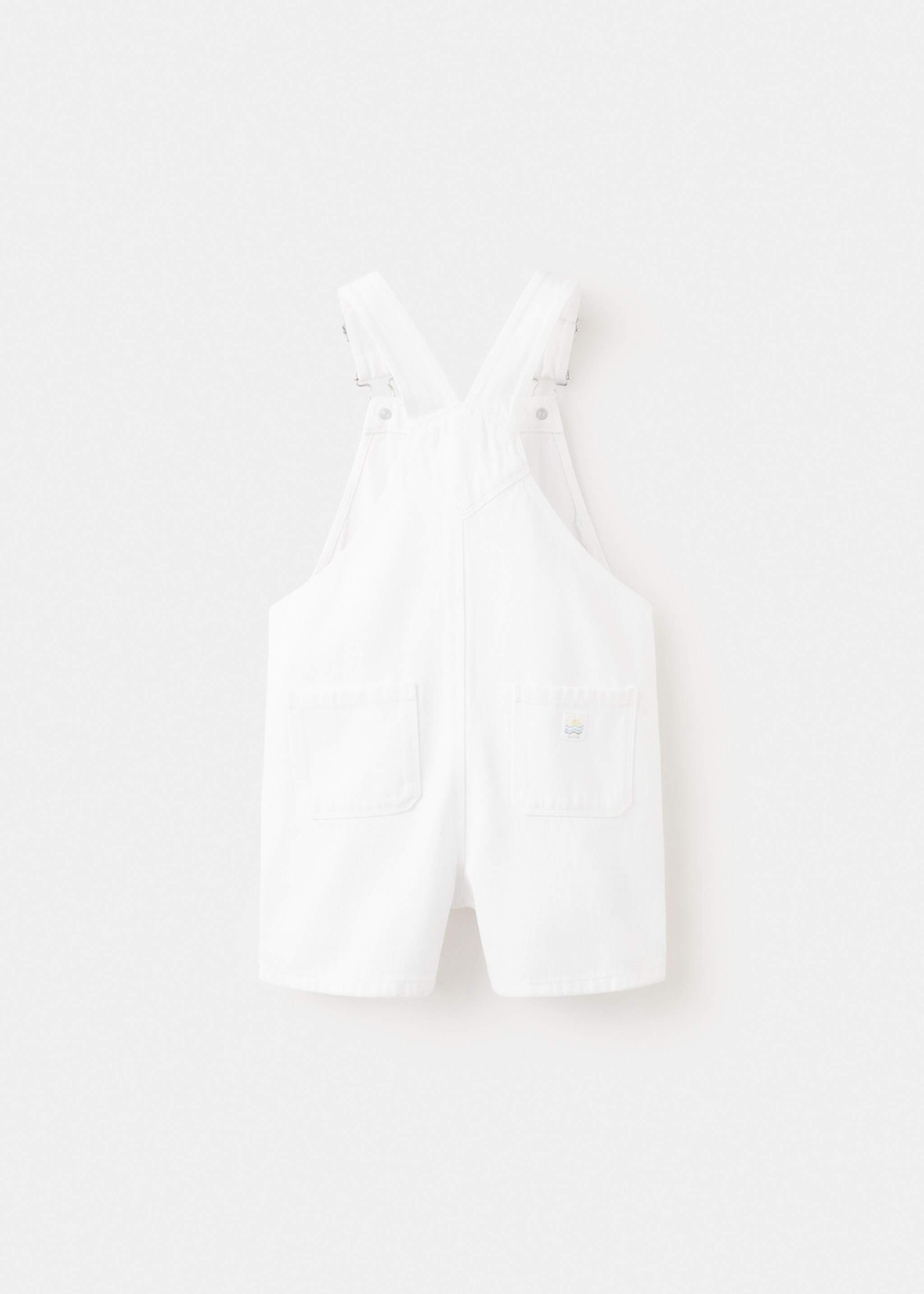 Pockets cotton dungarees - Reverse of the article, White. Ref: 27056727-00.