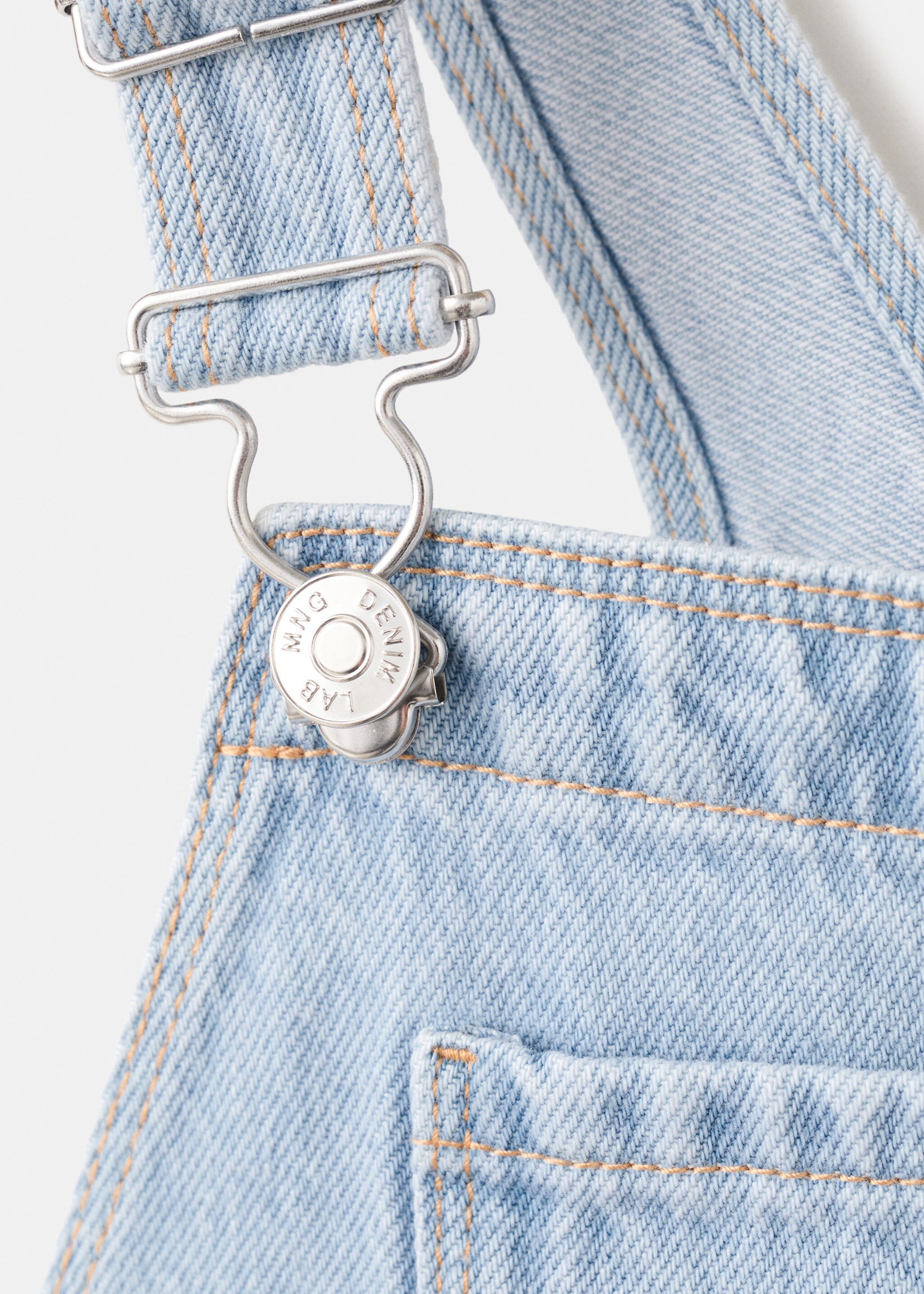 Pockets cotton dungarees - Details of the article 8, Light Blue. Ref: 27056727-00.