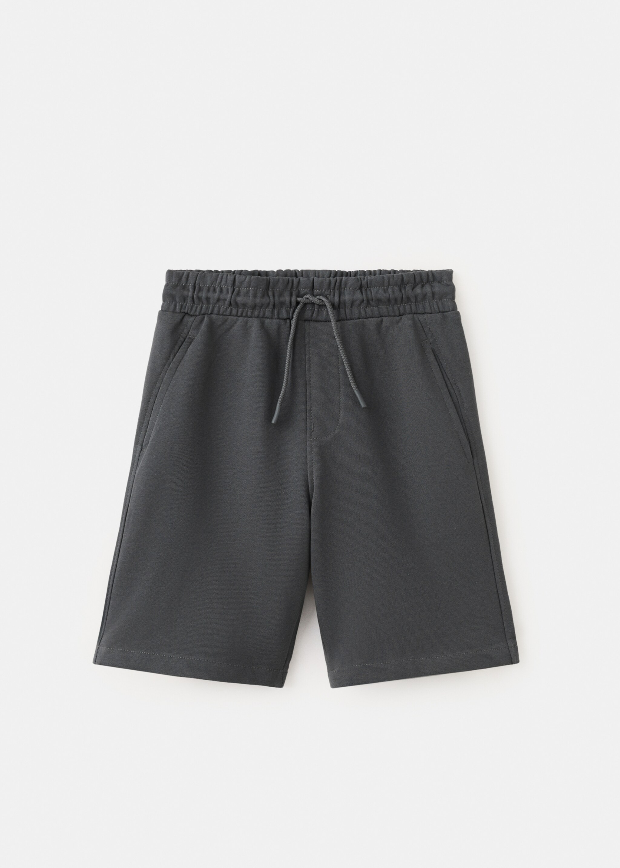 Cotton shorts with drawstring - Article without model, Charcoal. Ref: 27056728-00.